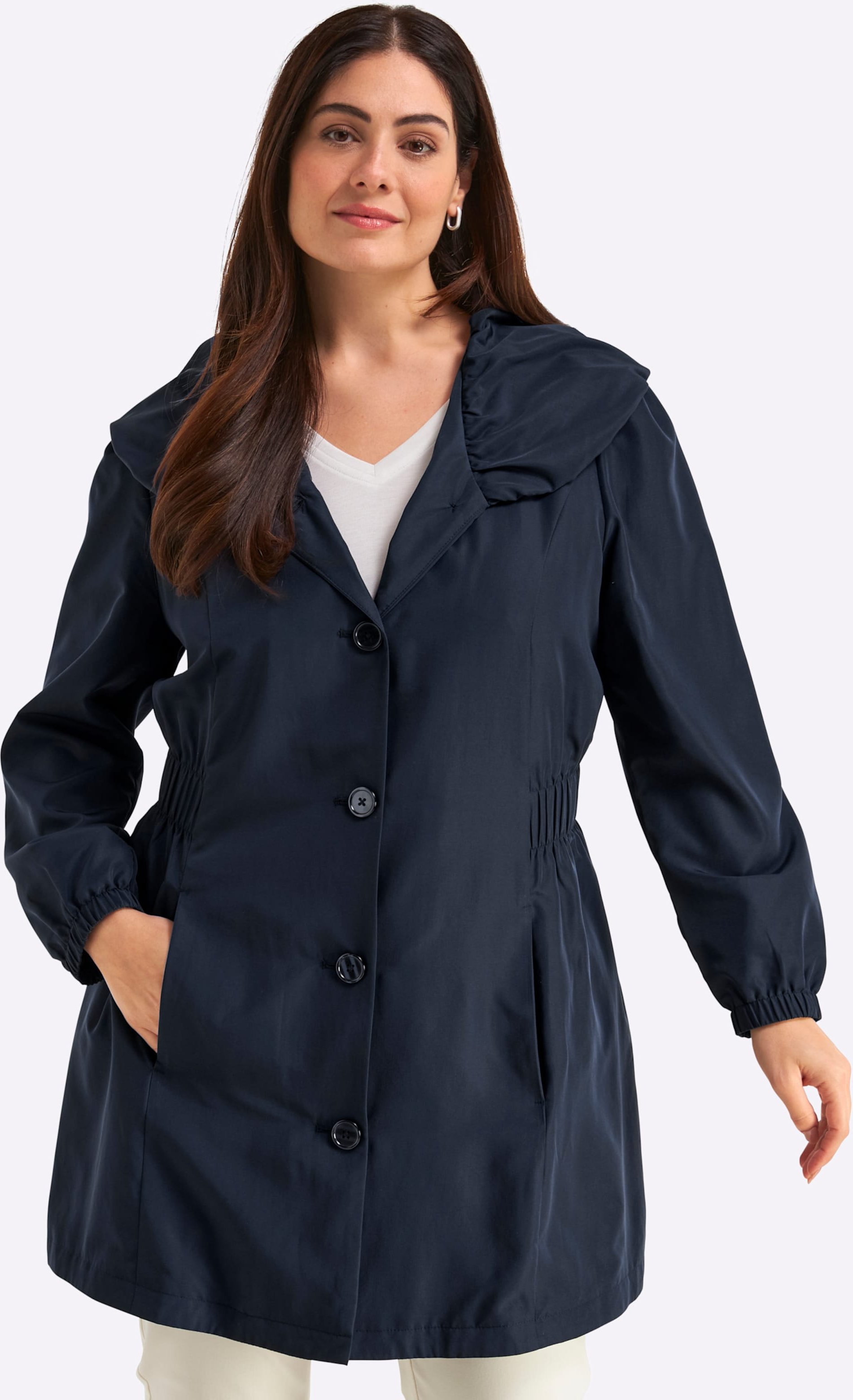 Sheego Jacke mit voluminösem Kragen