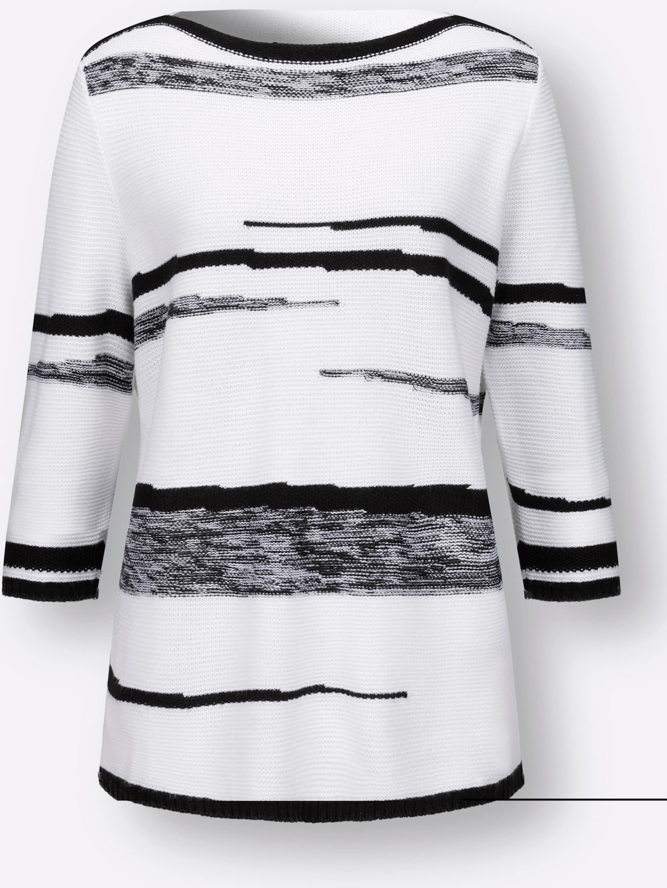 Sheego 3/4 Arm-Pullover mit U-Boot-Ausschnitt