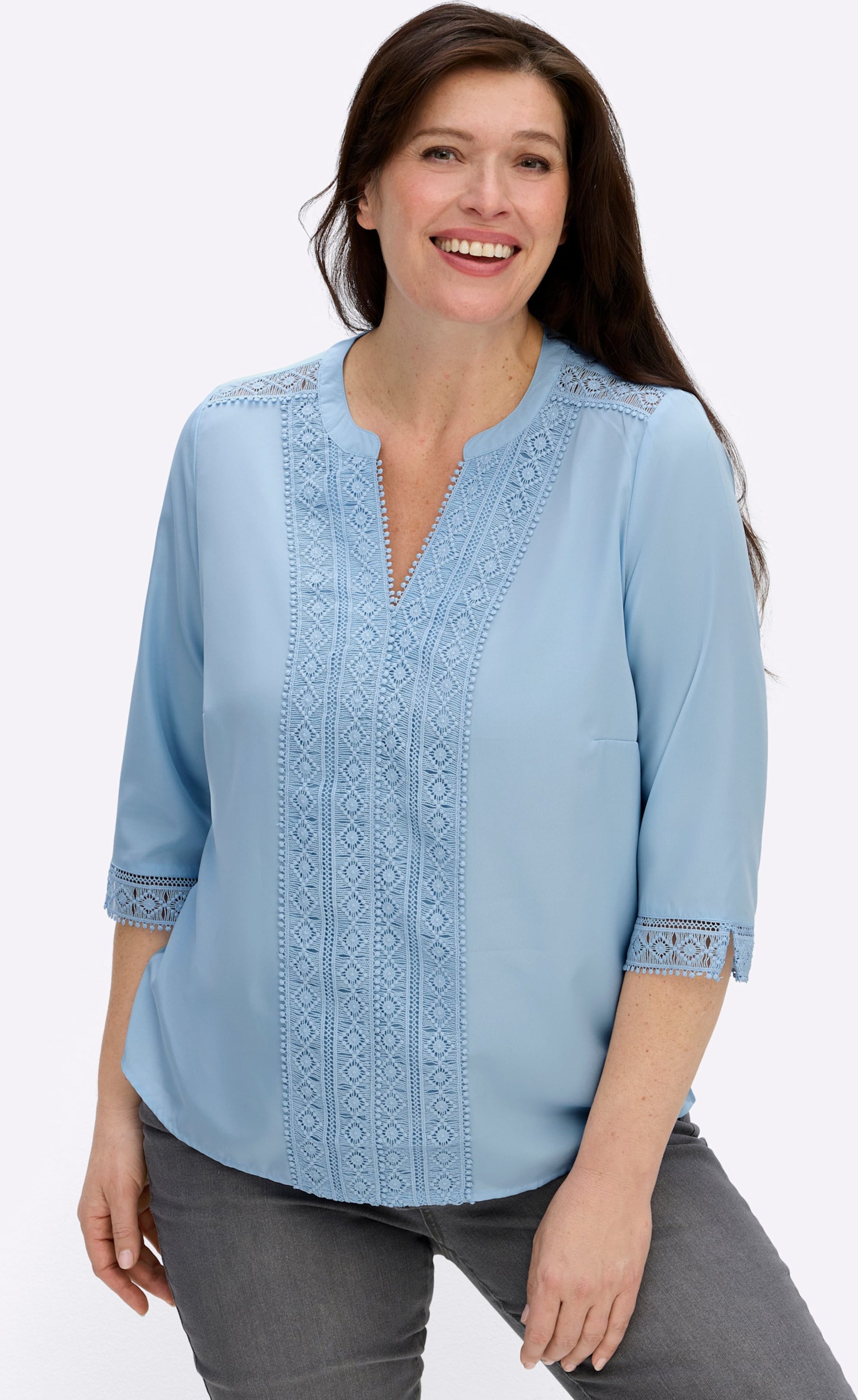 Sheego Schlupfbluse mit Spitze