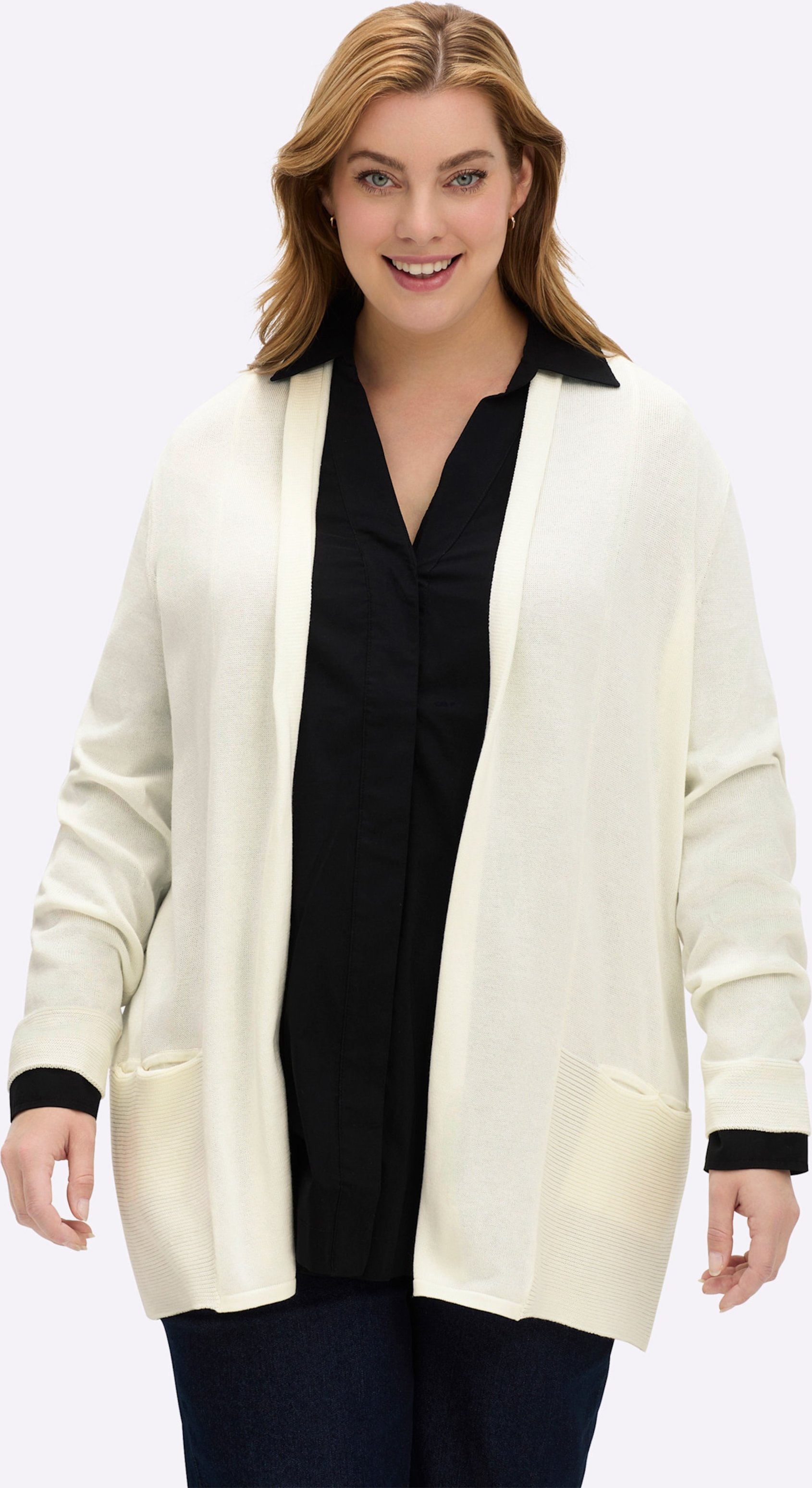 Thumbnail - Sheego Longstrickjacke mit Schalkragen