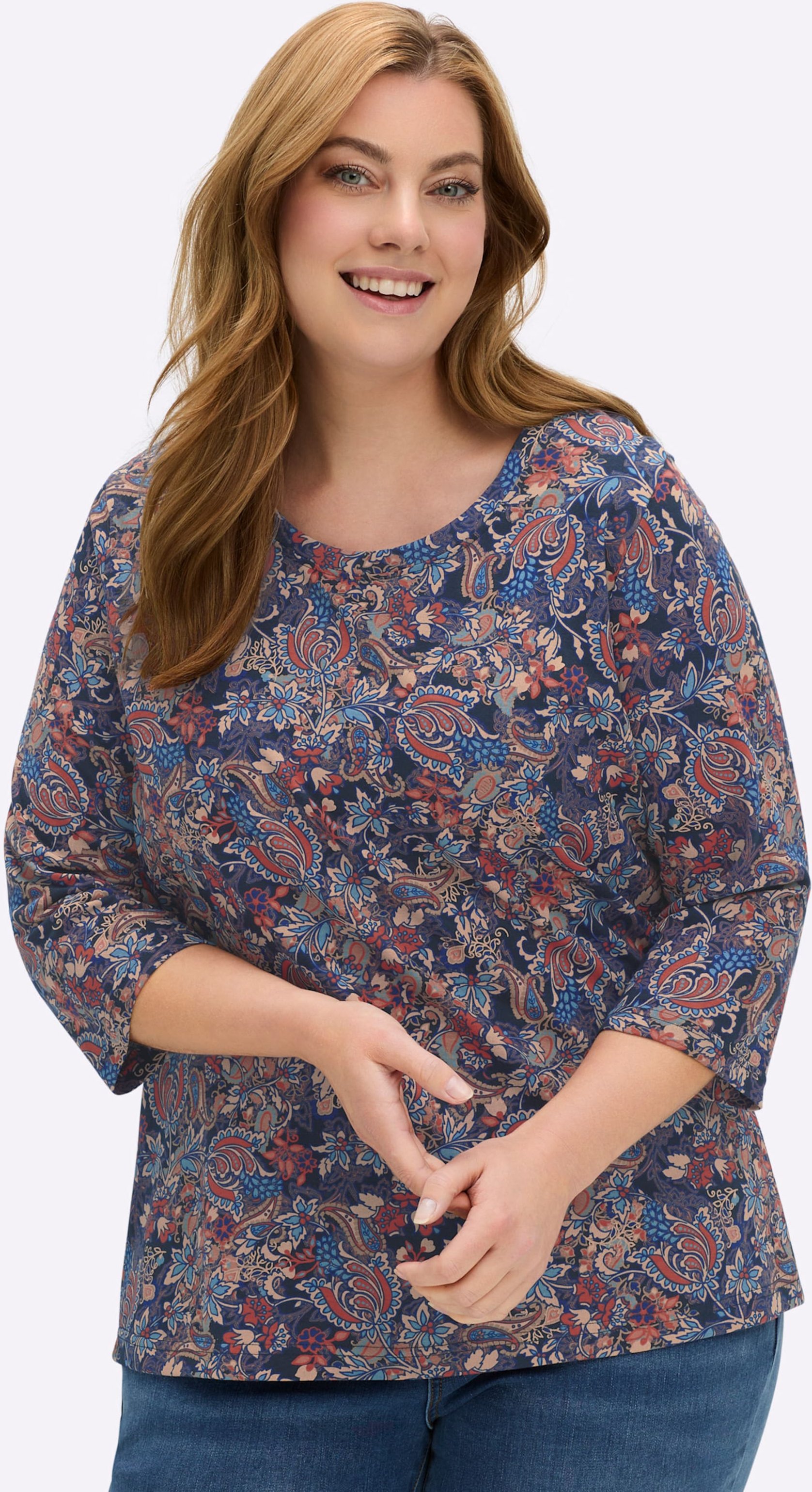 Sheego Print-Shirt im Blütenmuster