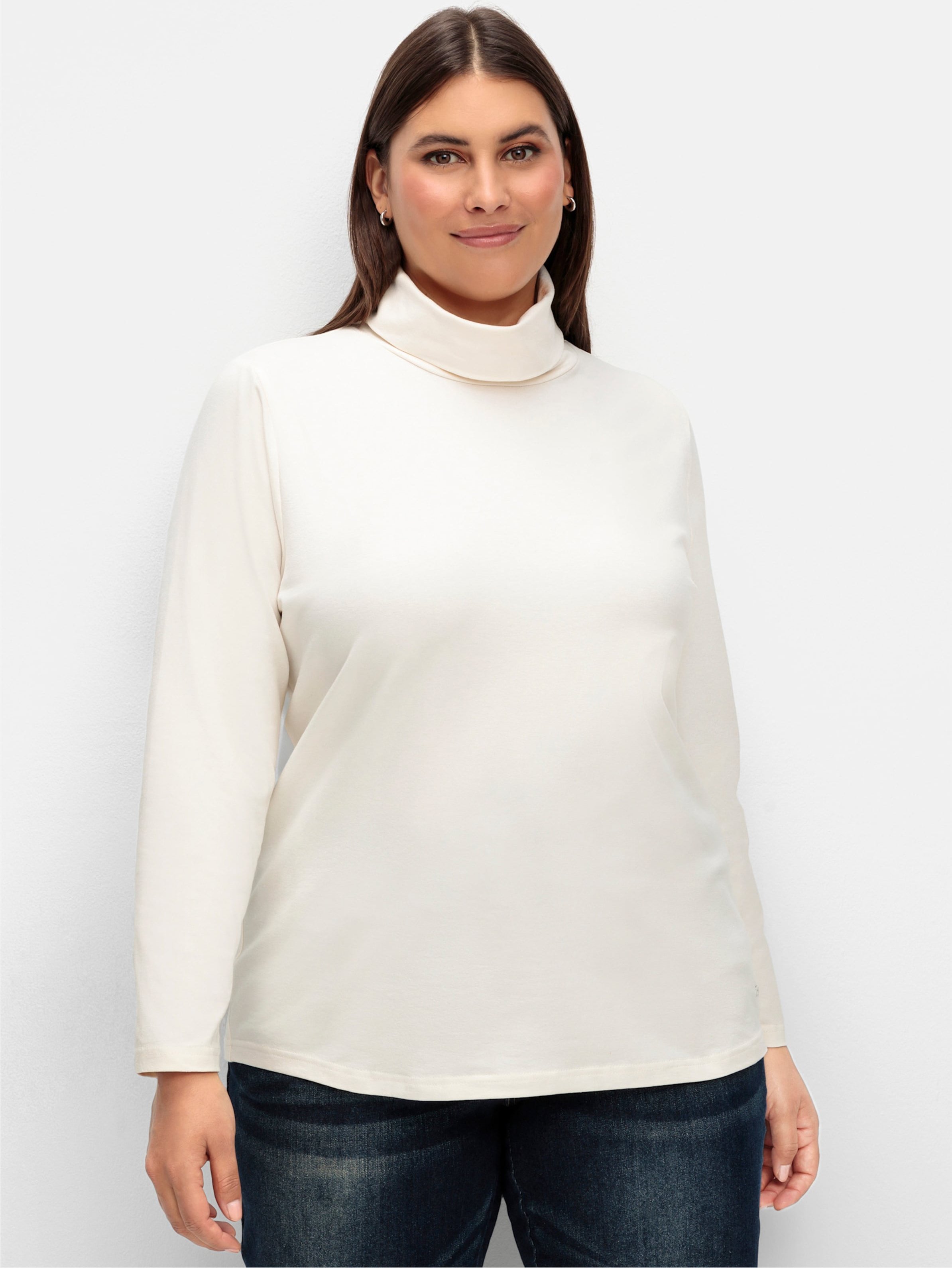 Sheego Rollkragenshirt mit langen Ärmeln