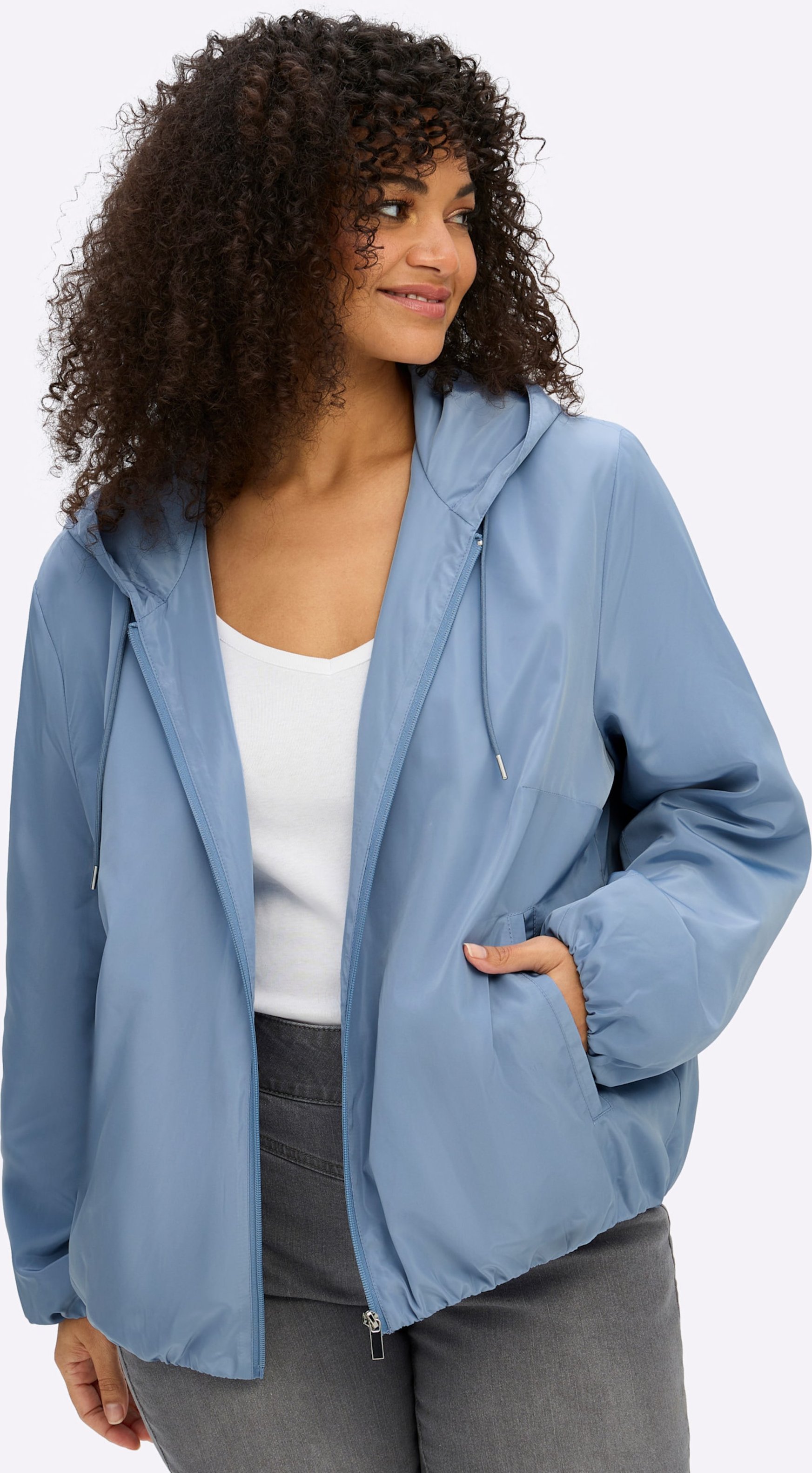 Sheego Blouson mit Kapuze und Gummibund