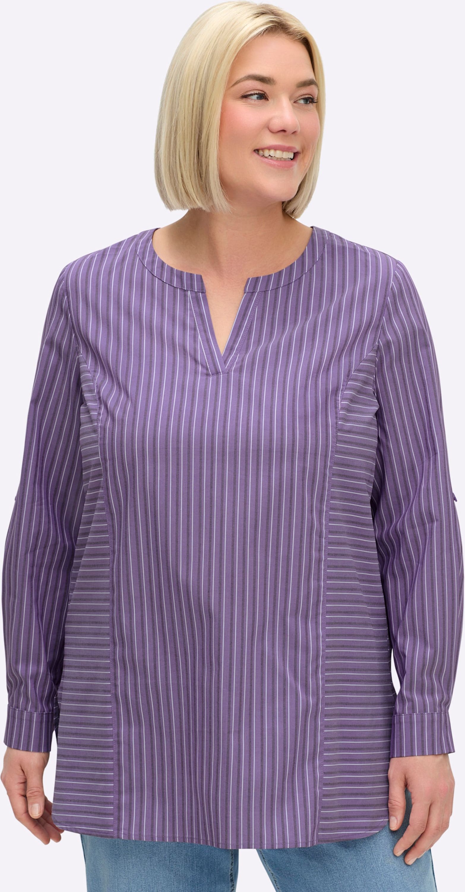 Sheego Tunika im Streifen-Mix