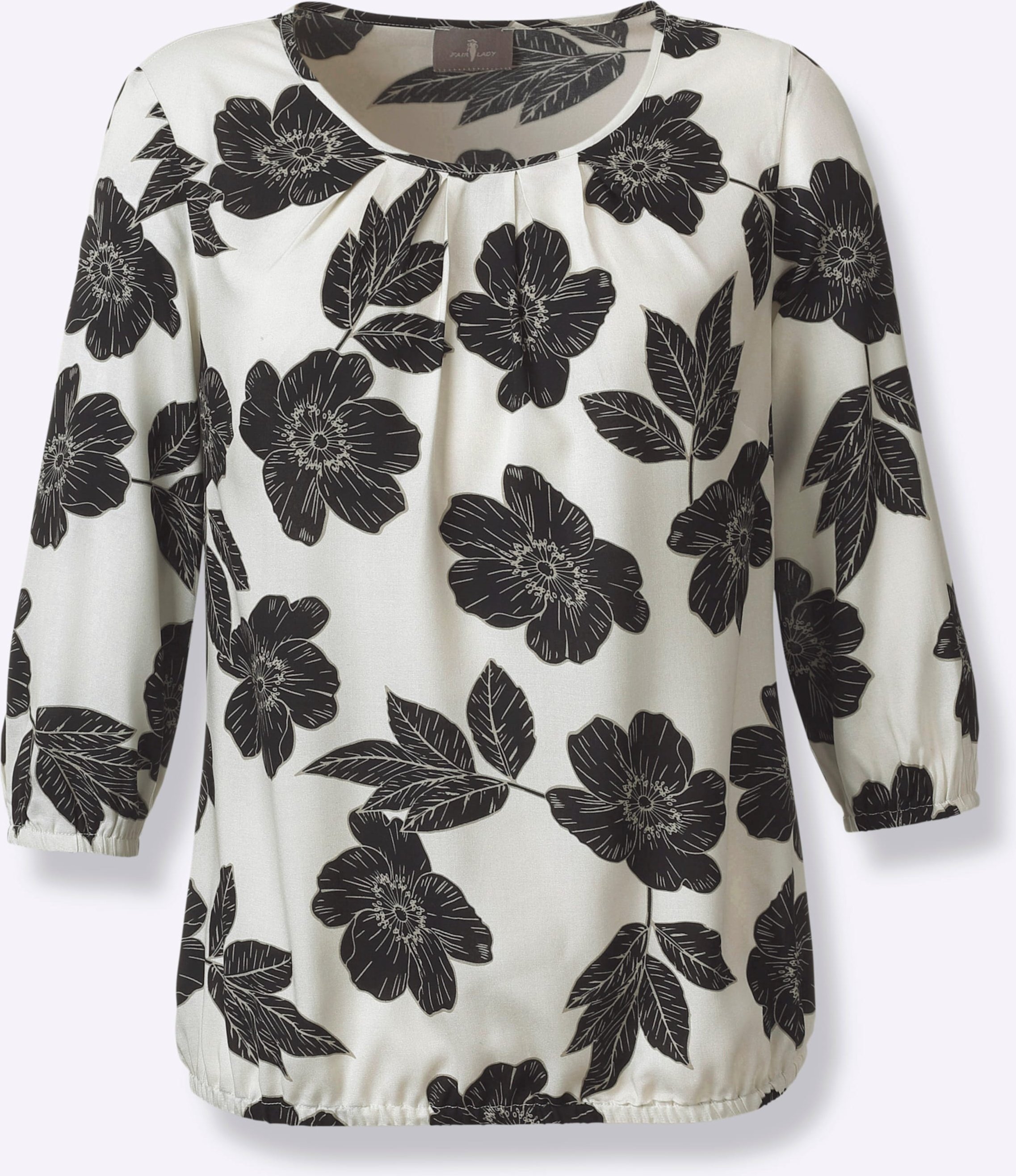 Sheego Druckbluse mit elastischen Bündchen