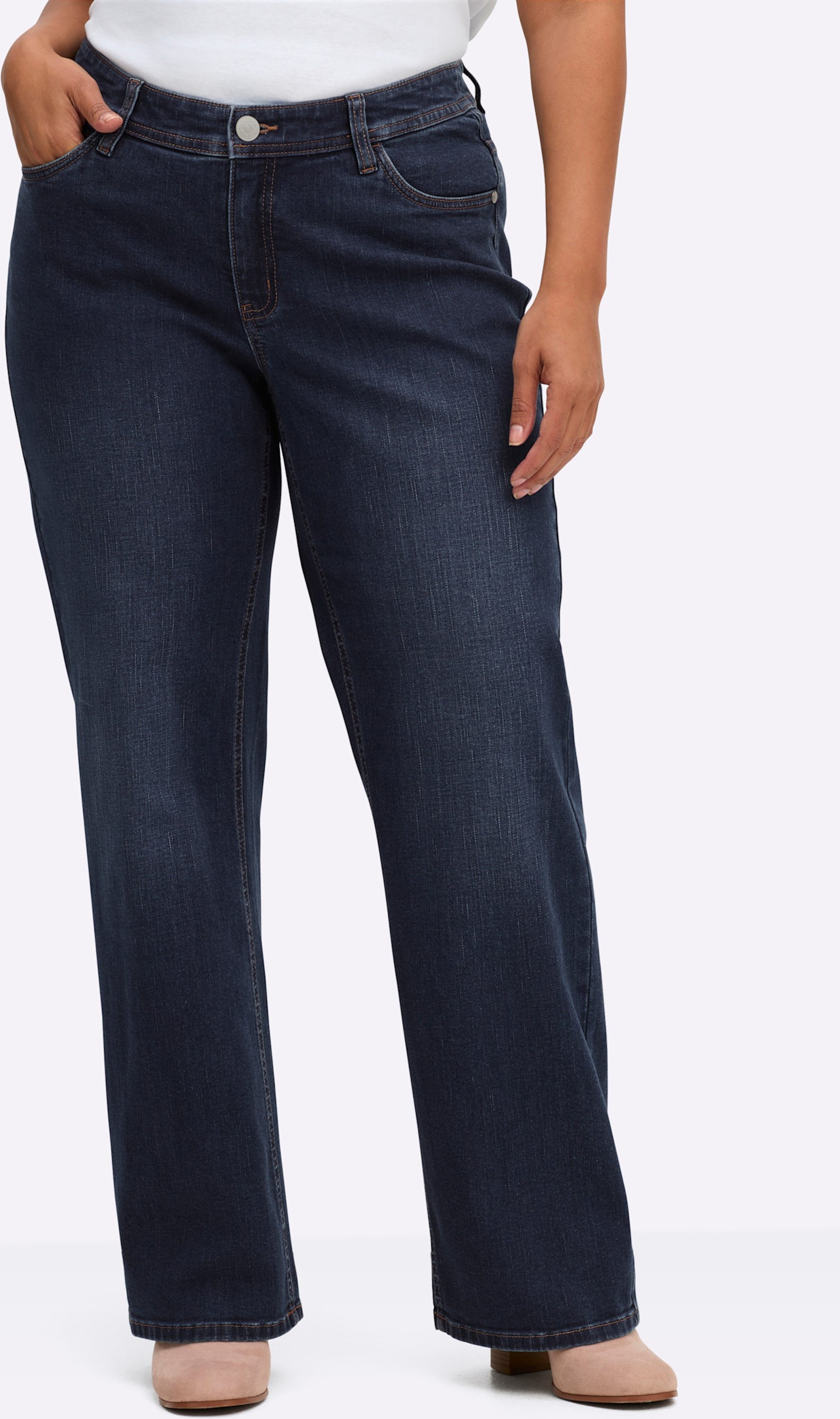 Sheego Gerade Jeans bei schmalerer Taille und viel Po