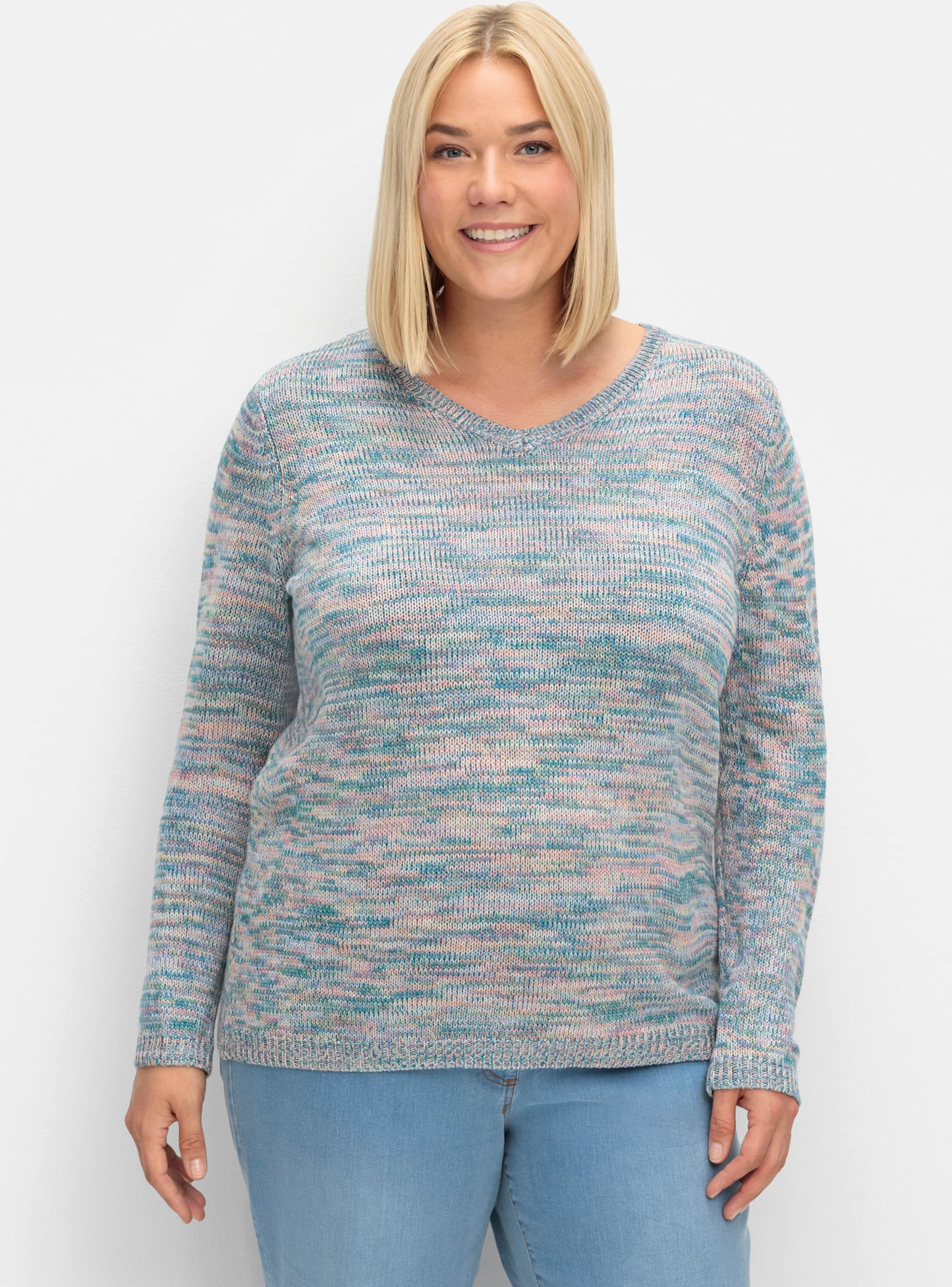 Sheego Langarm-Pullover aus Melange-Garn