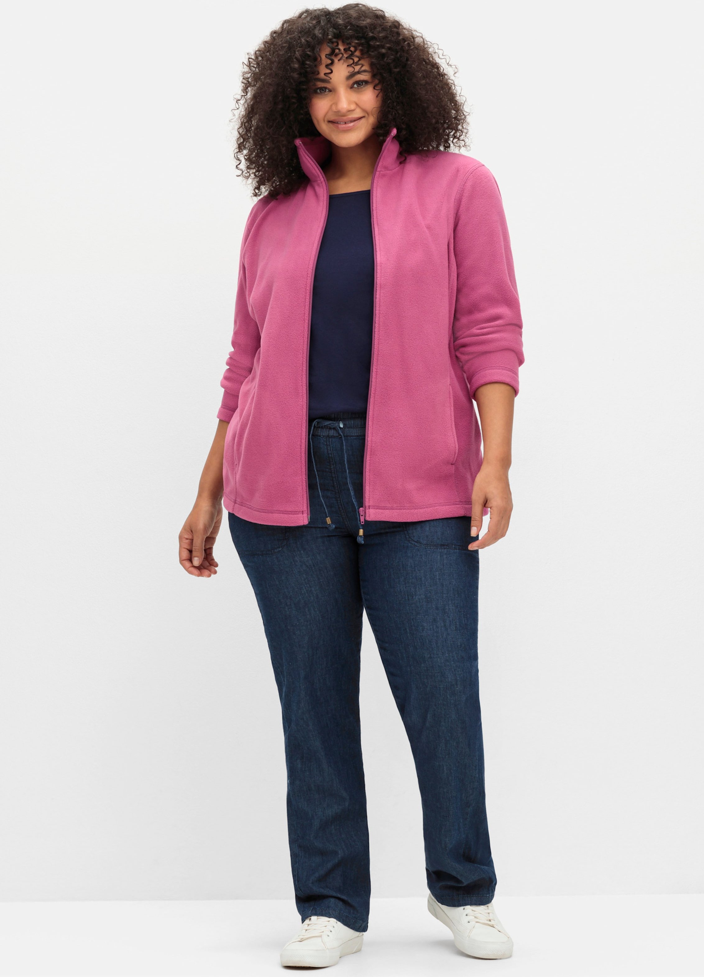 Sheego Fleecejacke mit zwei Taschen