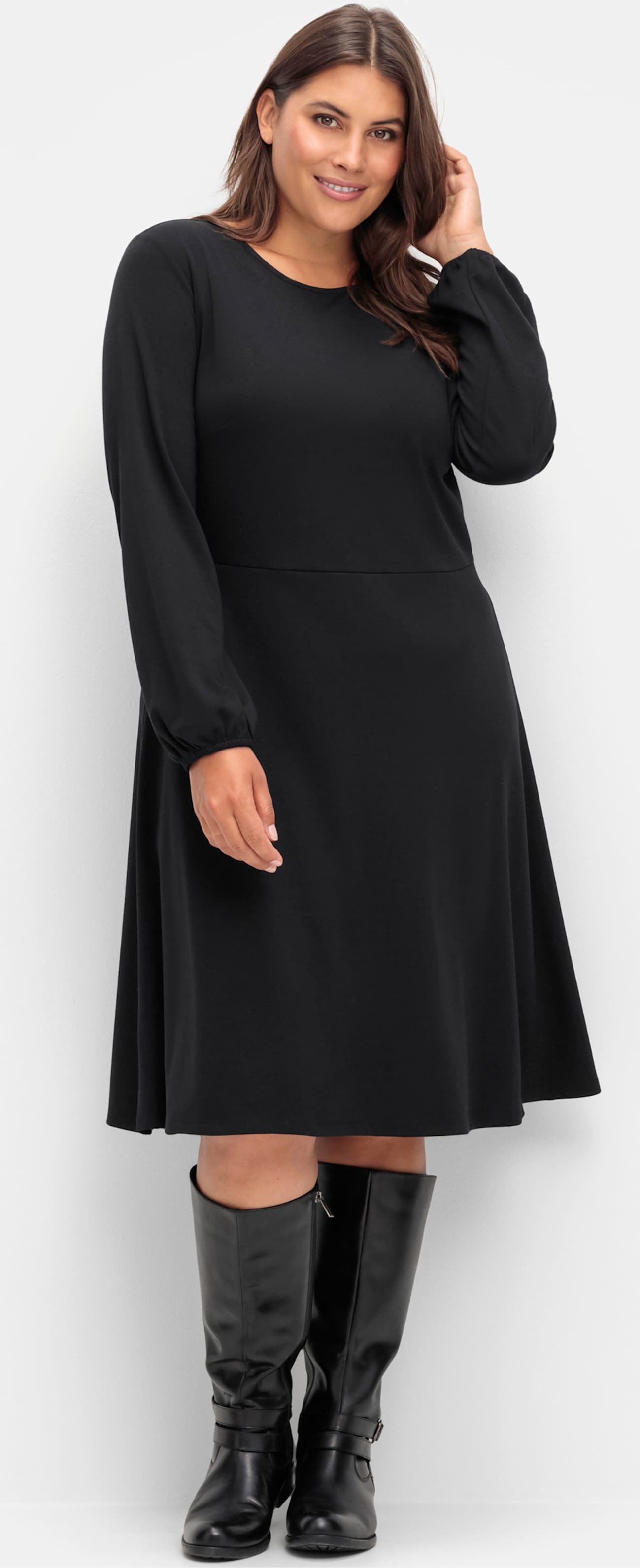 Sheego Jerseykleid mit elastischen Bündchen