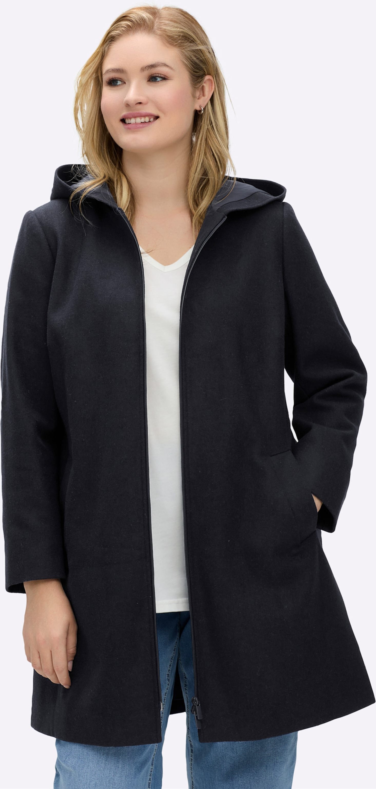 Sheego Wintermantel mit Wollanteil