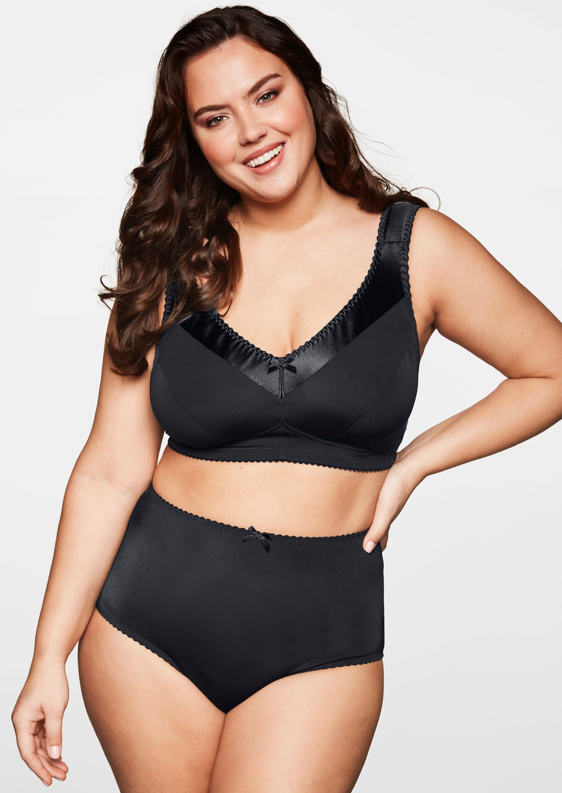 Sheego BH ohne Bügel mit Satinblende