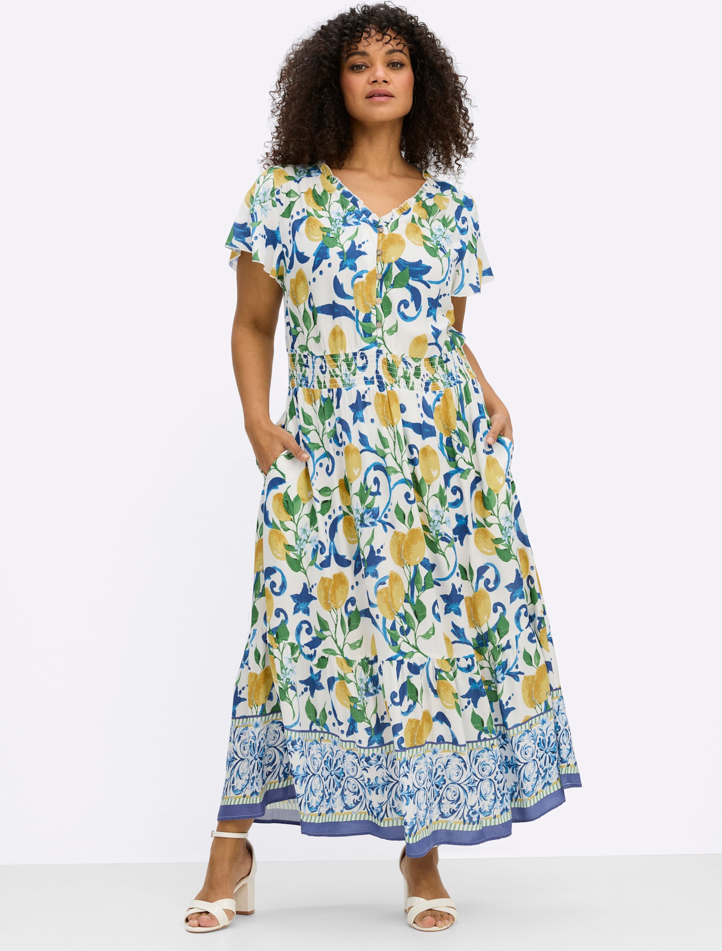 Sheego Maxikleid mit breitem Smokbund