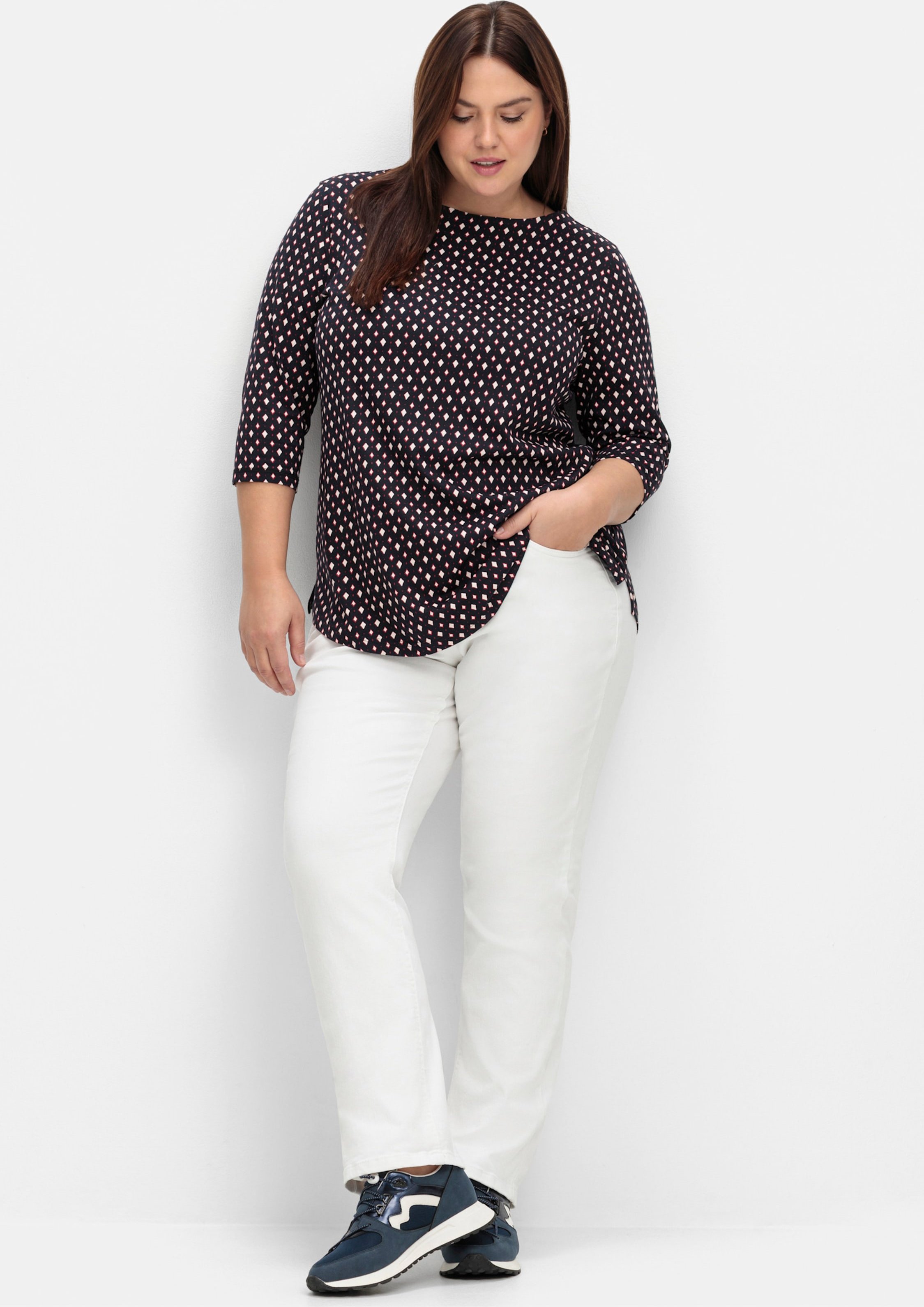 Sheego 3/4-Arm-Shirt mit Minimalprint