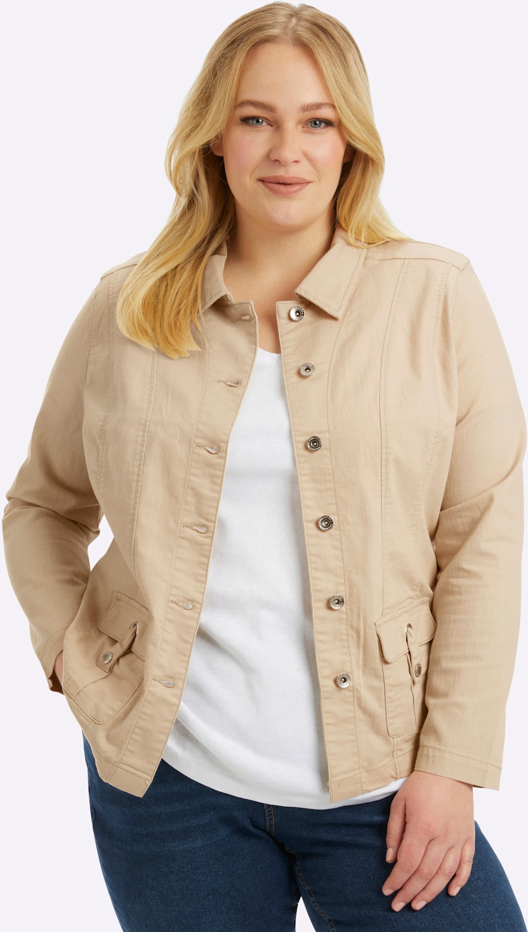 Sheego Jackenblazer in Denim-Optik