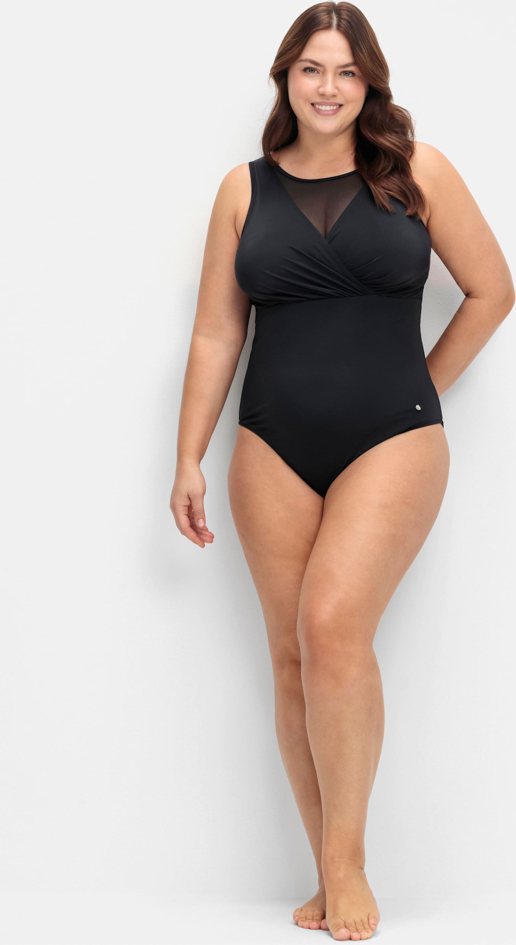 Sheego Badeanzug in Wickeloptik