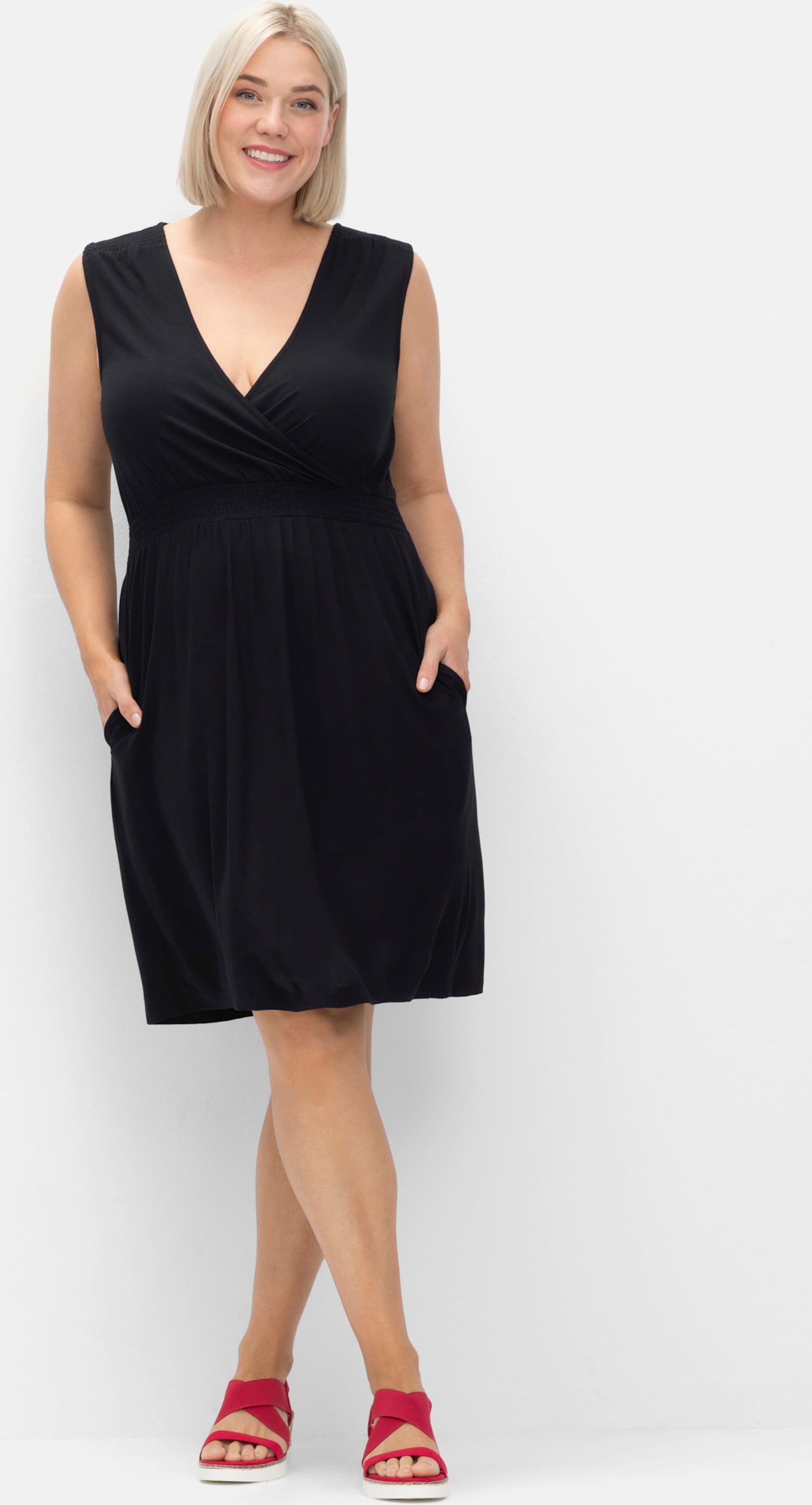 Sheego Jerseykleid mit Seitentaschen