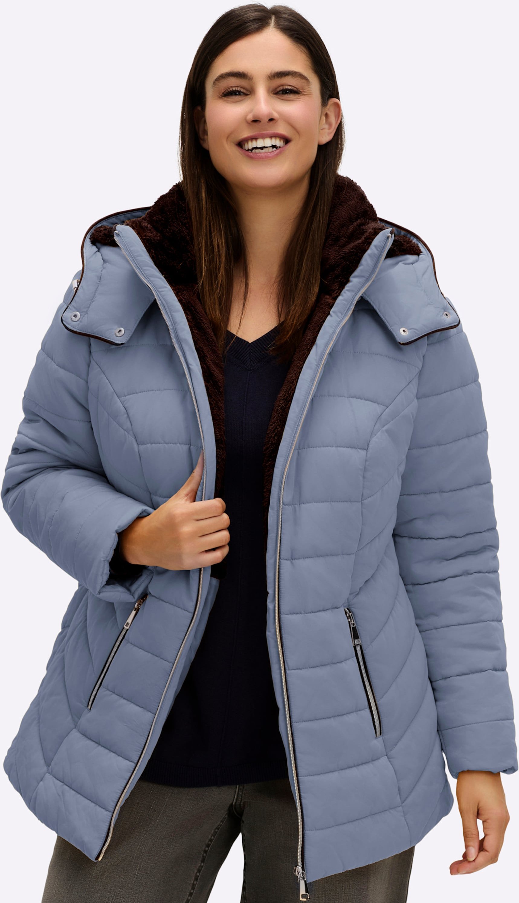 Sheego Steppjacke mit Teddy-Fleece innen