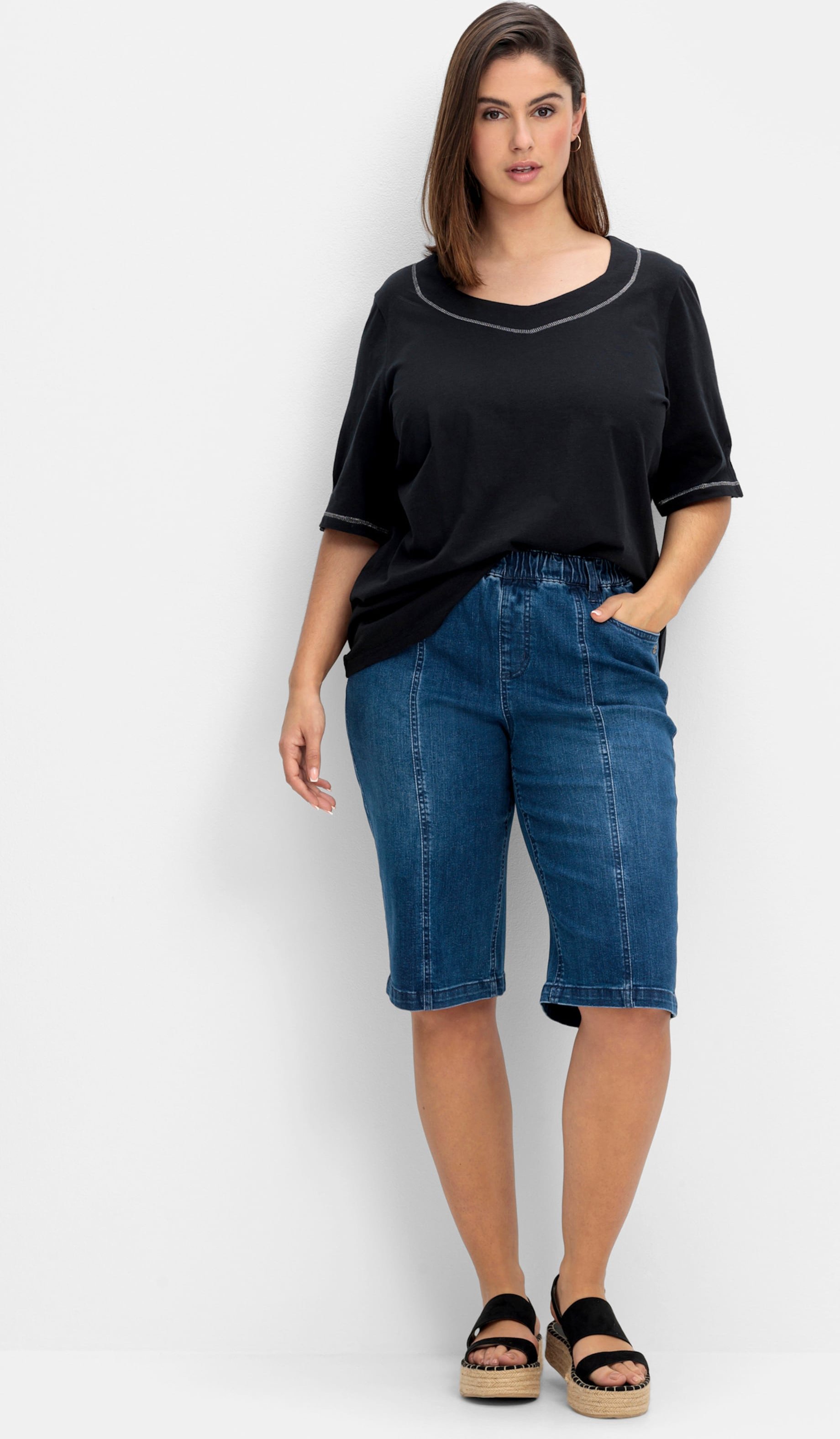Sheego Jeansbermudas mit Gummibund