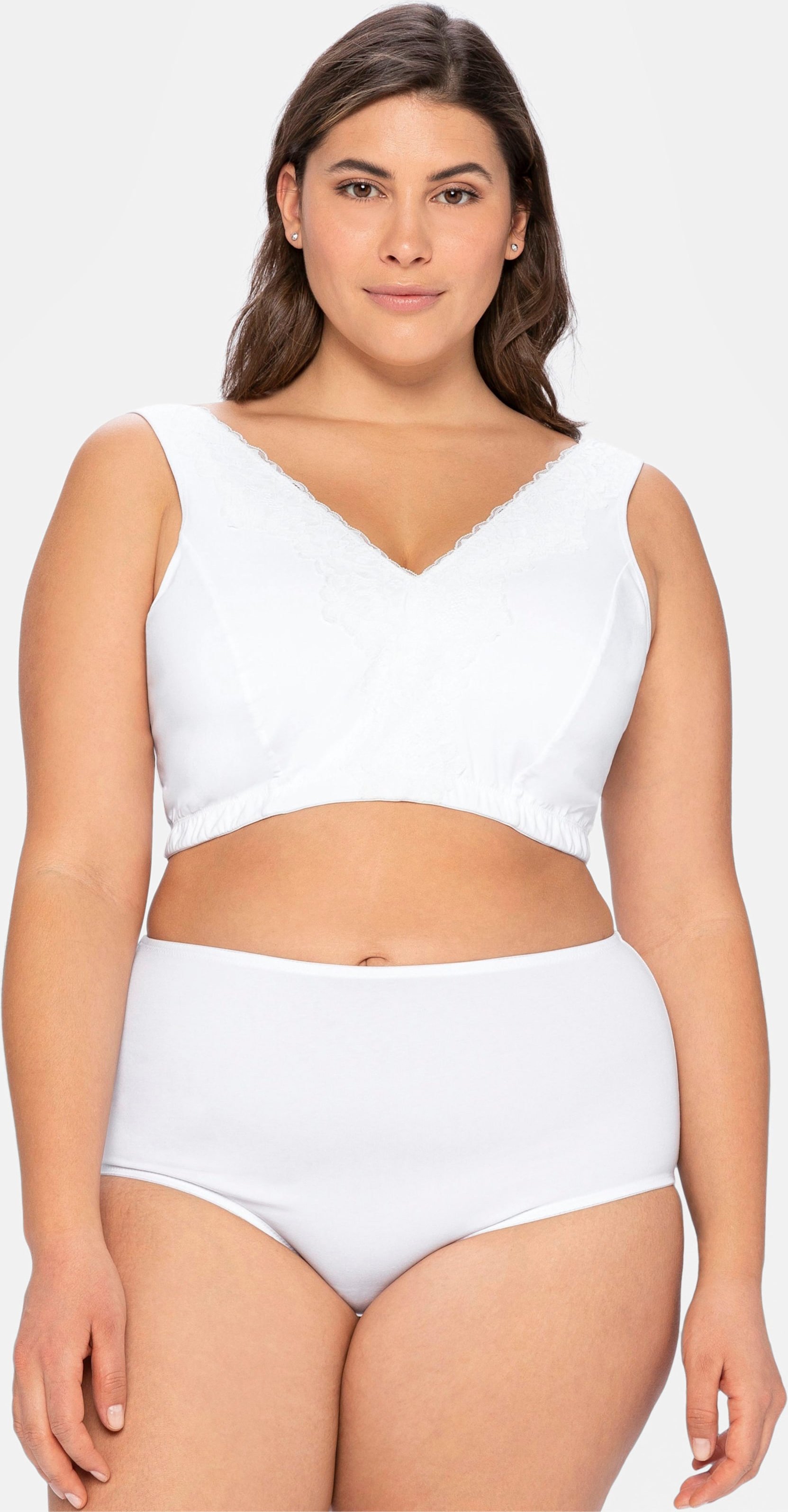 Sheego Bügelloser BH in Bustier-Form, mit Spitzenborte