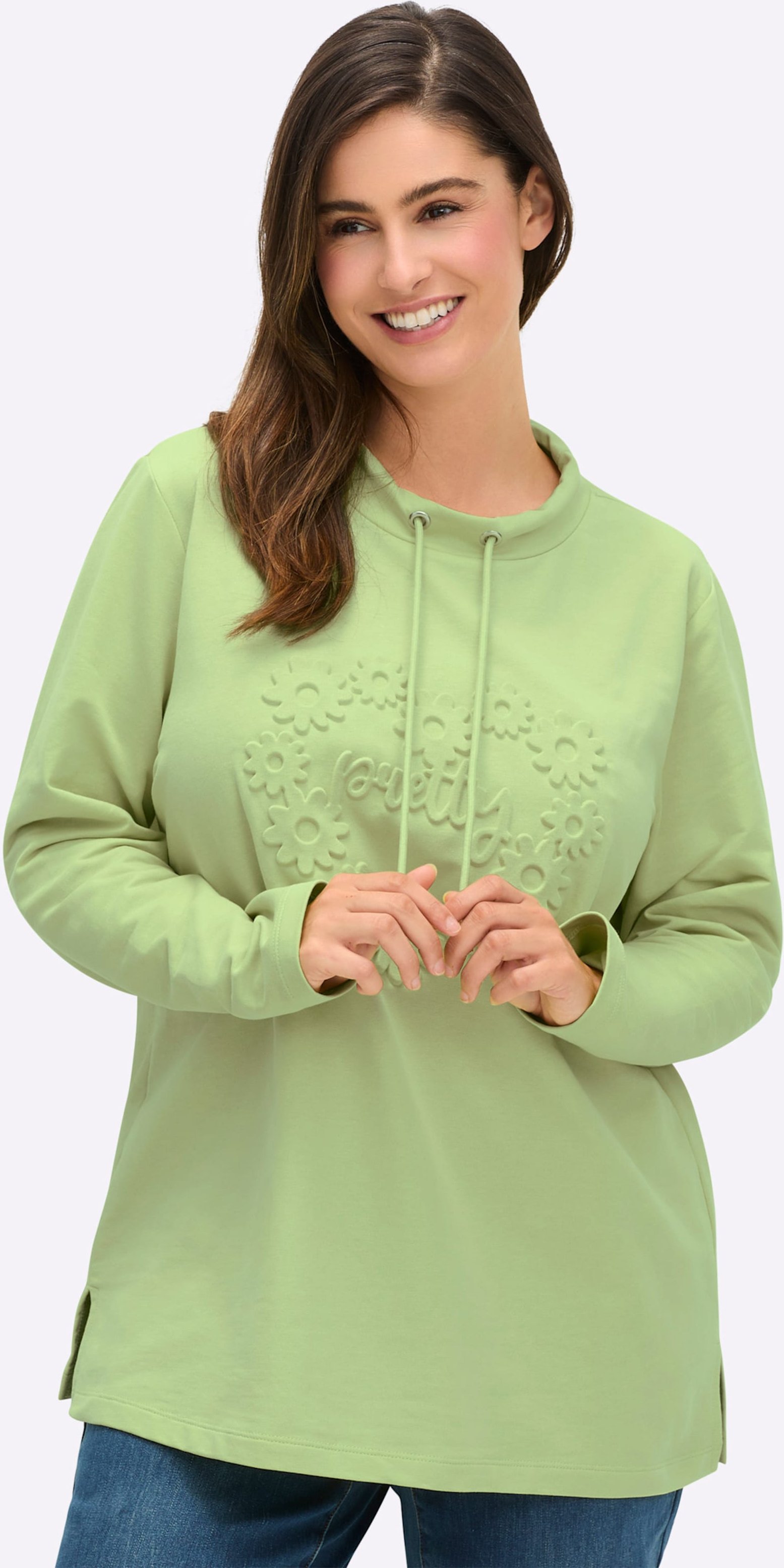 Thumbnail - Sheego Sweatshirt mit geprägten Herzen