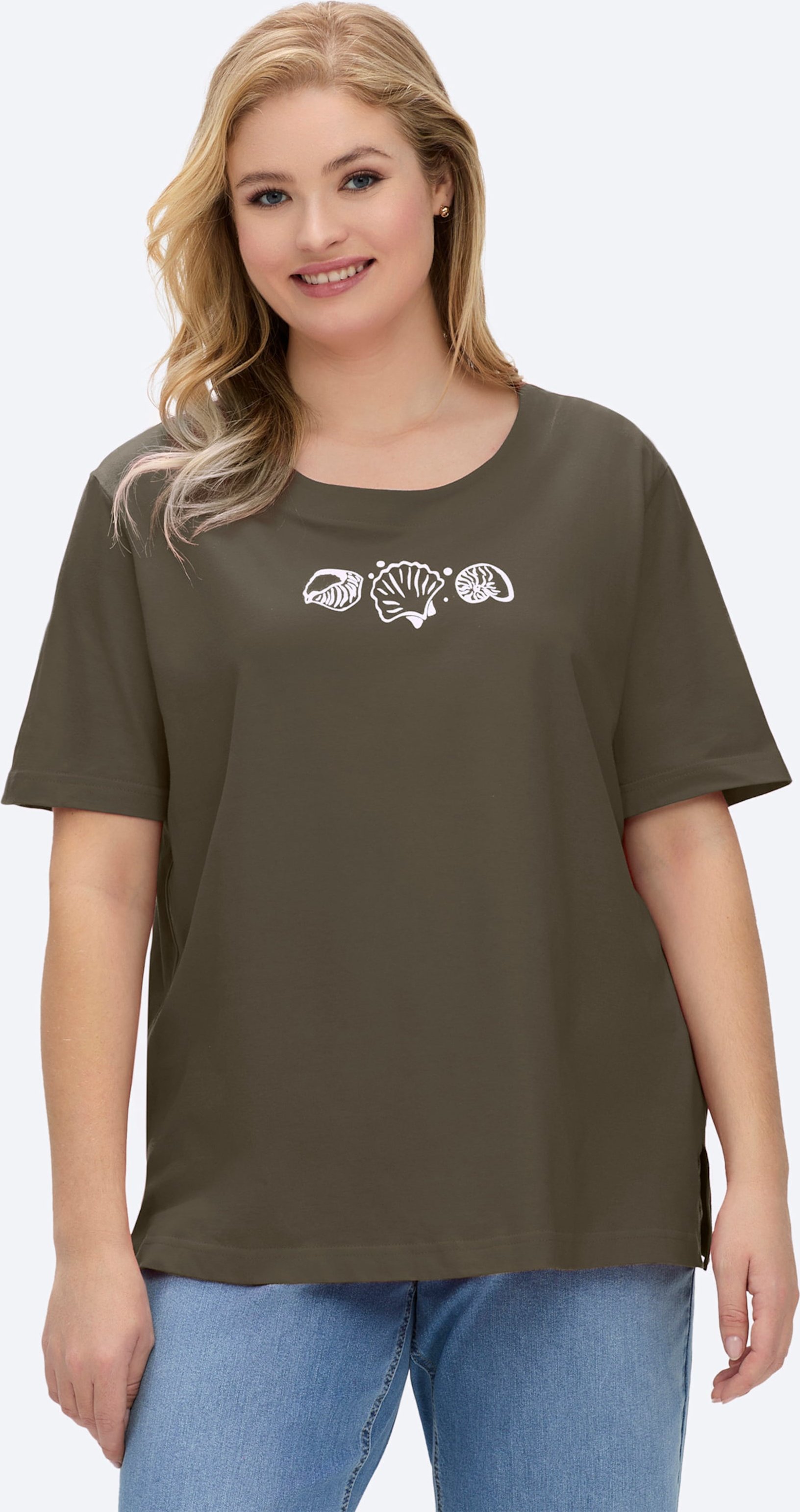 Thumbnail - Sheego Kurzarmshirt mit Muschel-Druck