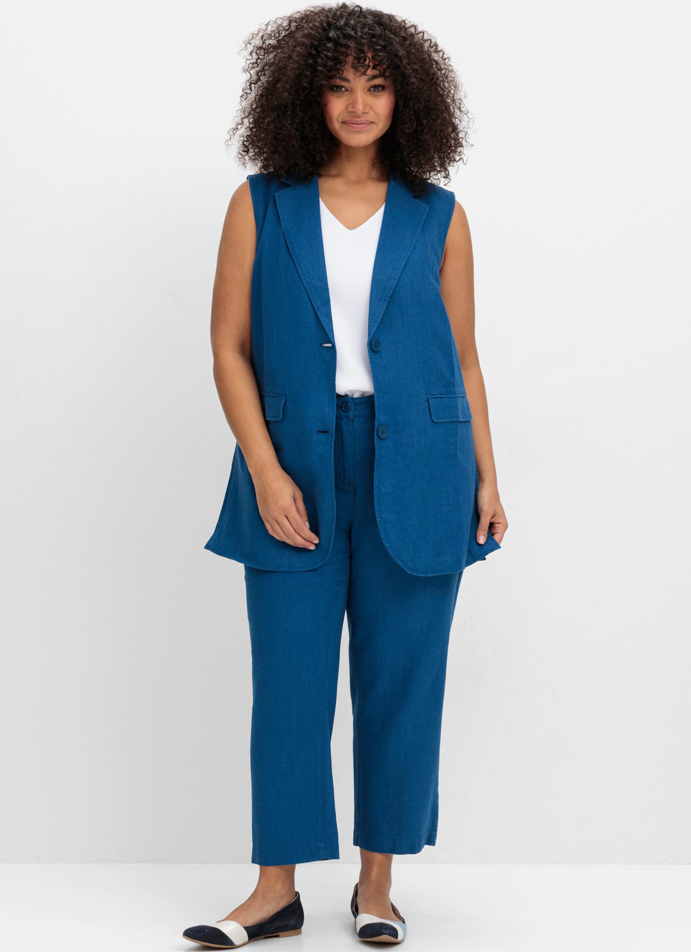 Sheego Longweste mit Leinen