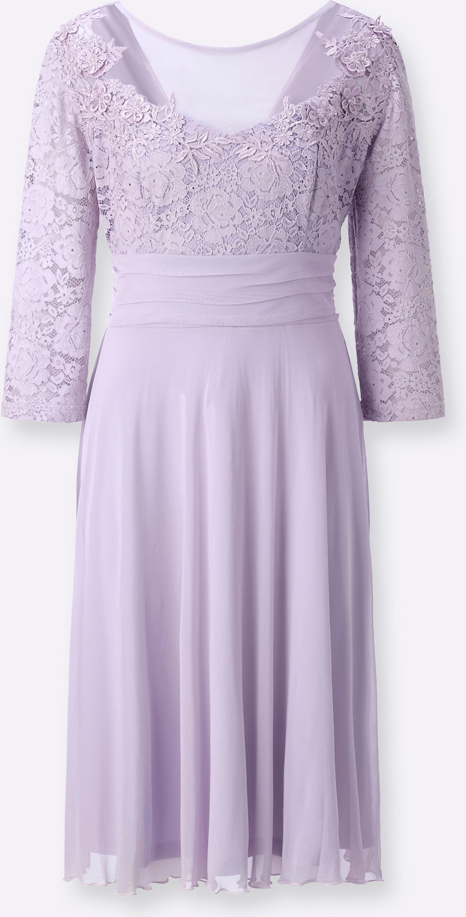 Sheego Cocktailkleid mit Spitze und Glitzersteinchen