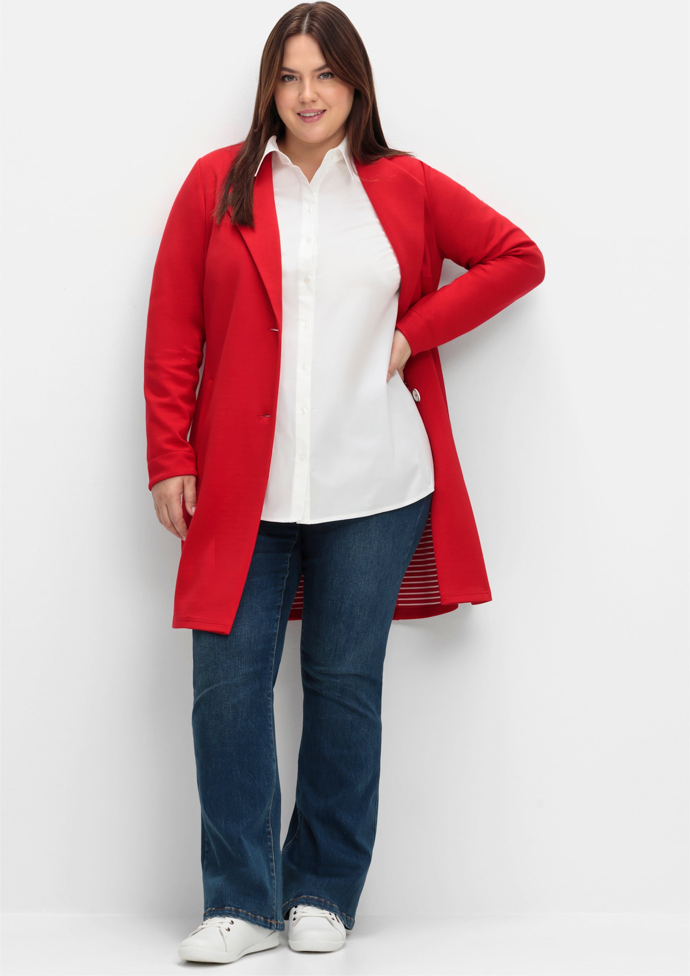 Sheego Baumwollbluse in leichter A-Linie