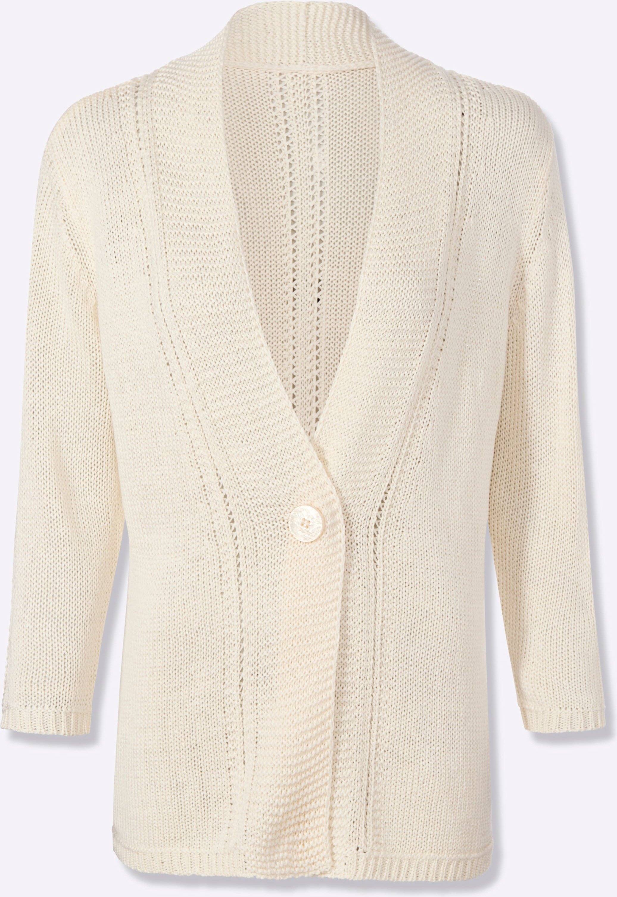 Sheego Strickjacke in pflegeleichtem Bändchengarn