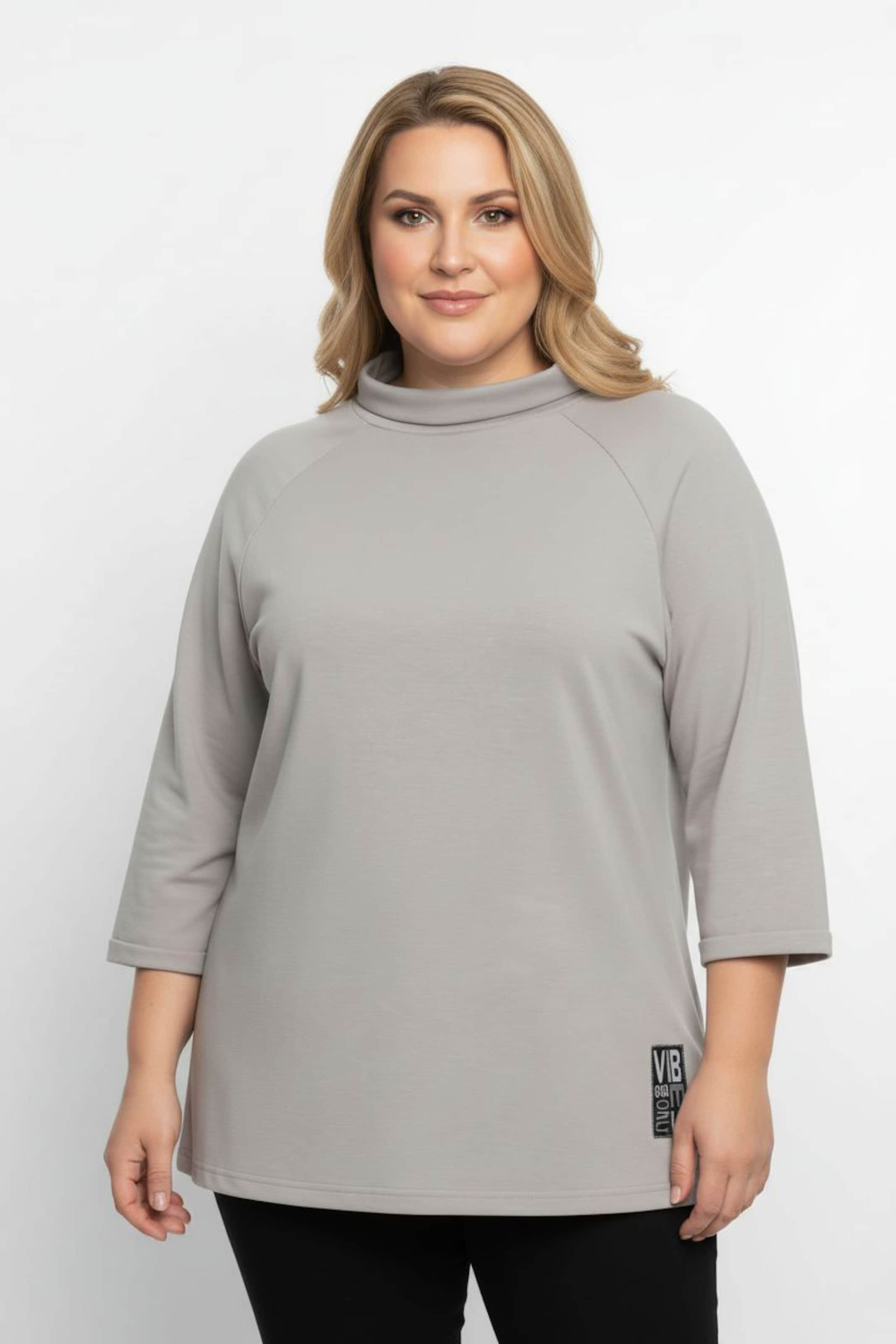 Thumbnail - Sheego 3/4-Arm-Shirt mit halsfernem Rollkragen