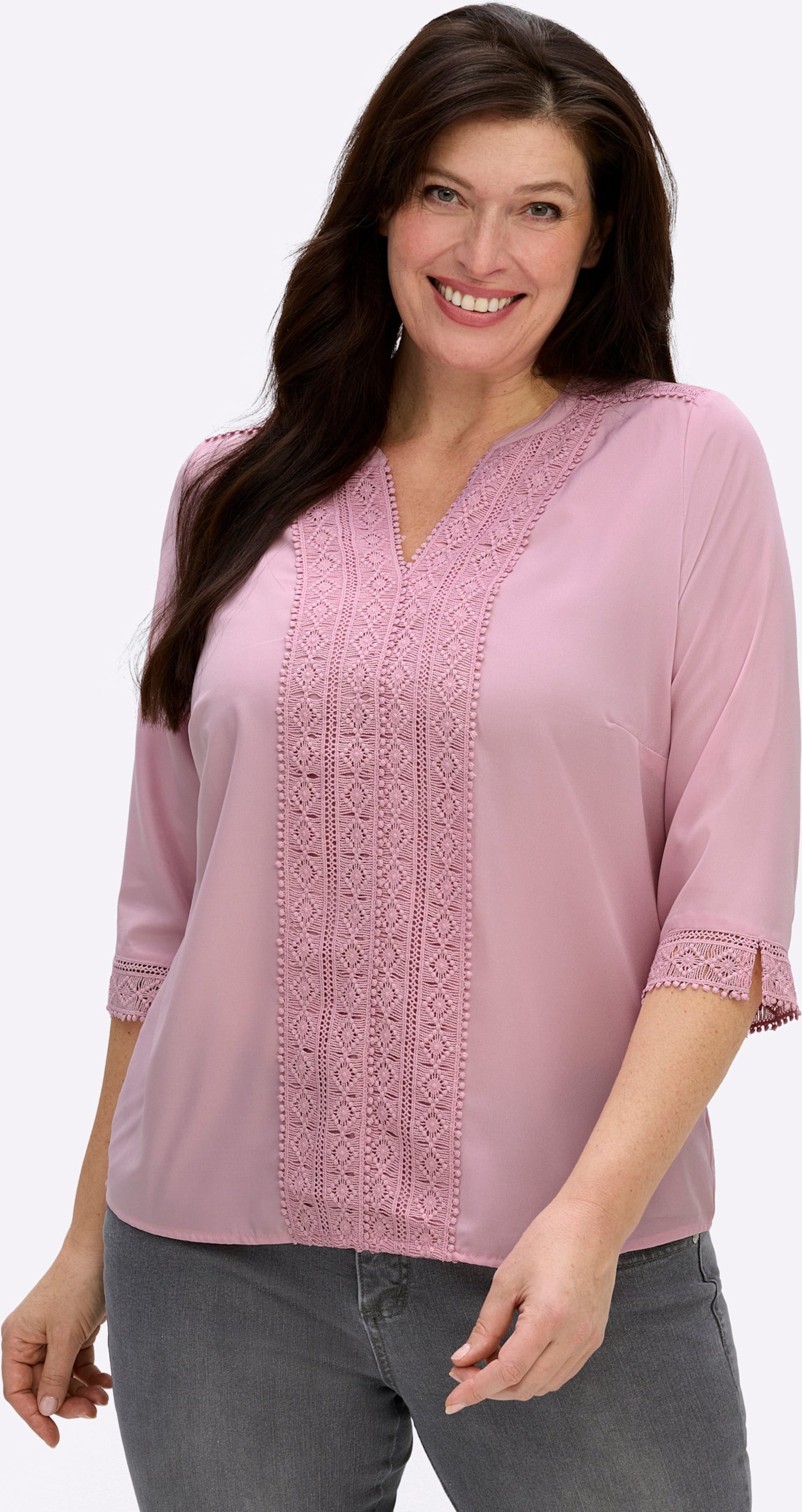 Sheego Schlupfbluse mit Spitze