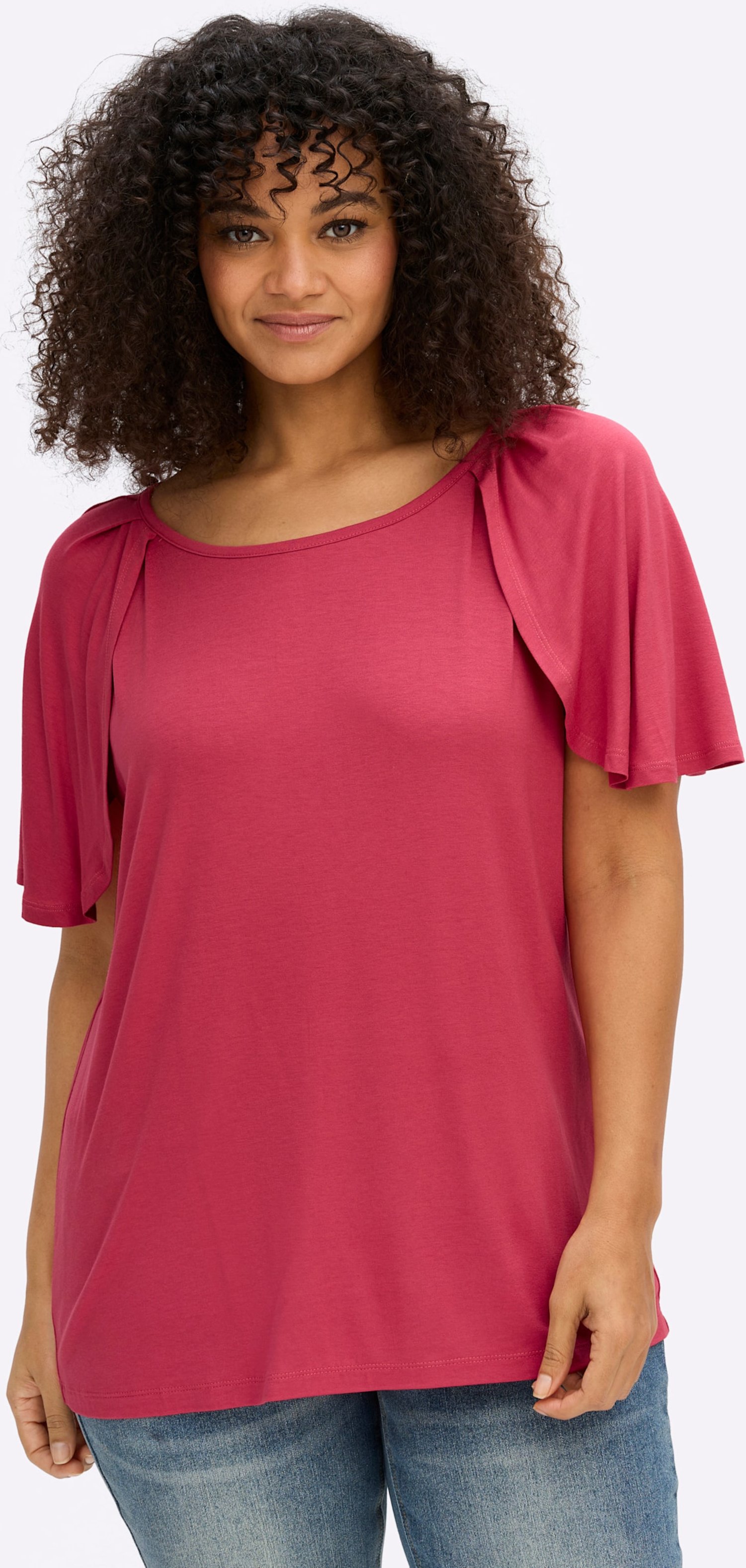 Sheego Shirt mit offen fallendem Ärmel