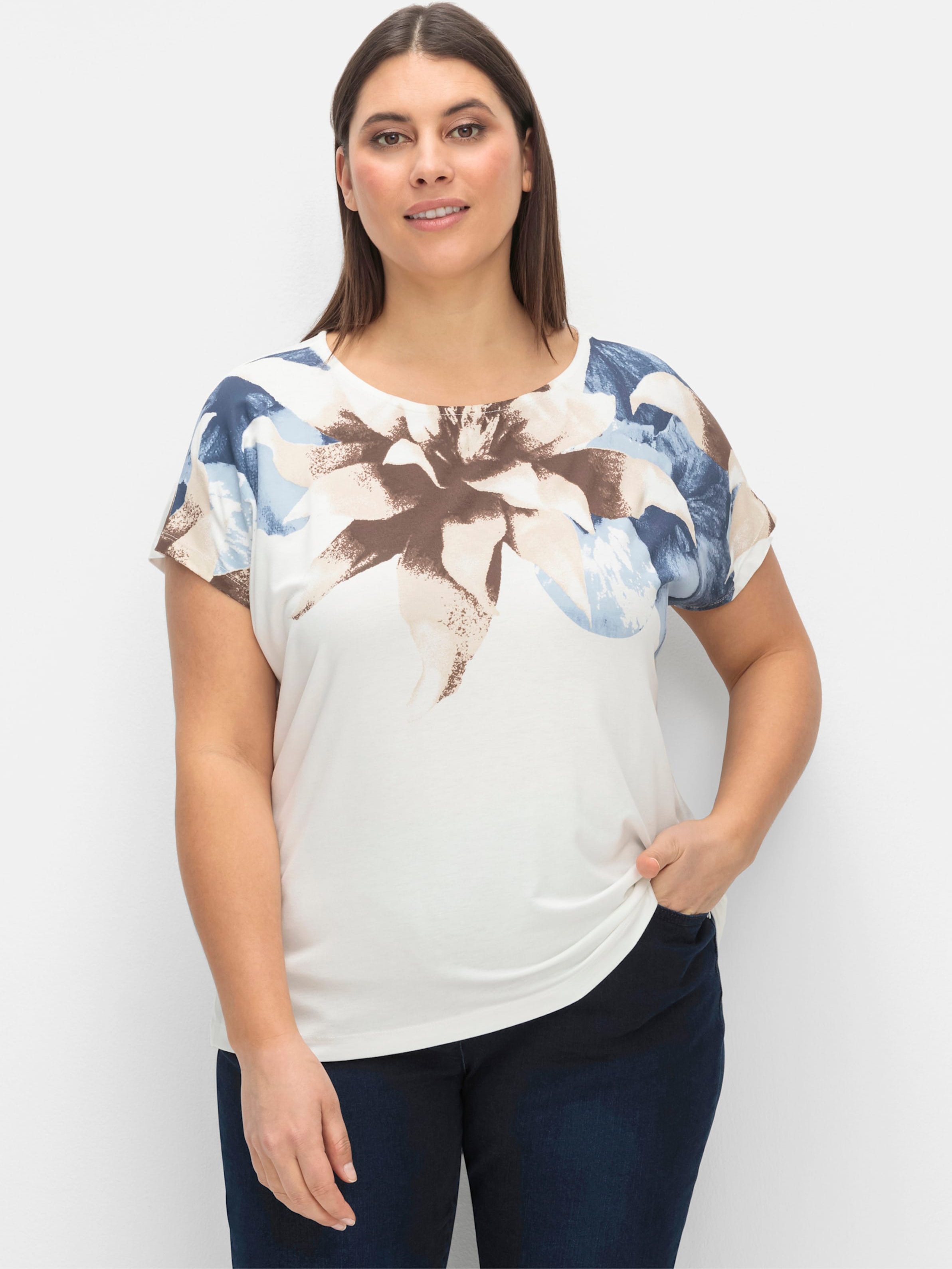 Sheego Rundhalsshirt mit Blüten-Druck