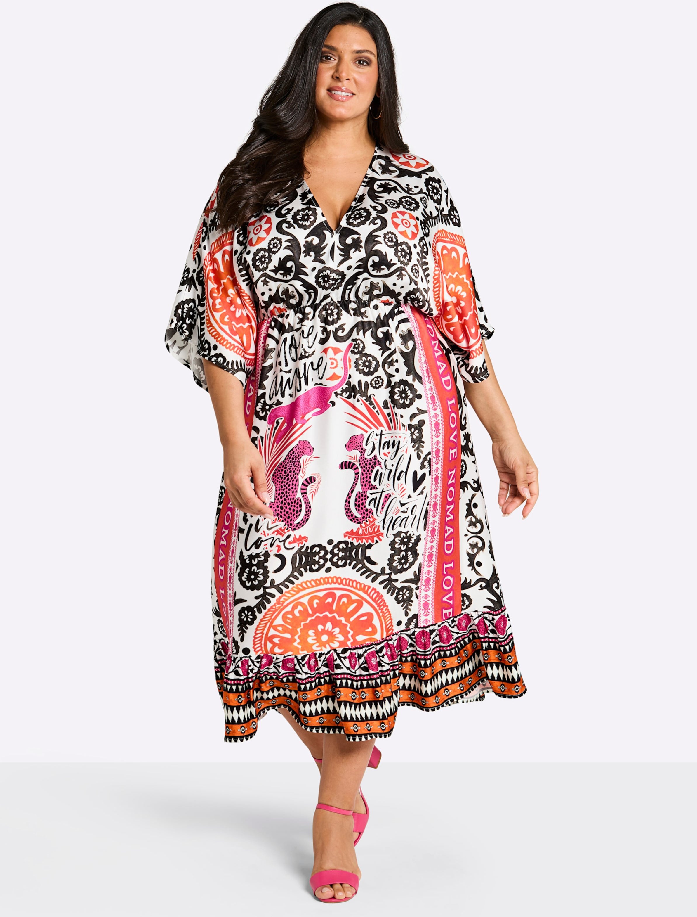 Sheego Druckkleid mit luftigen Halbärmeln