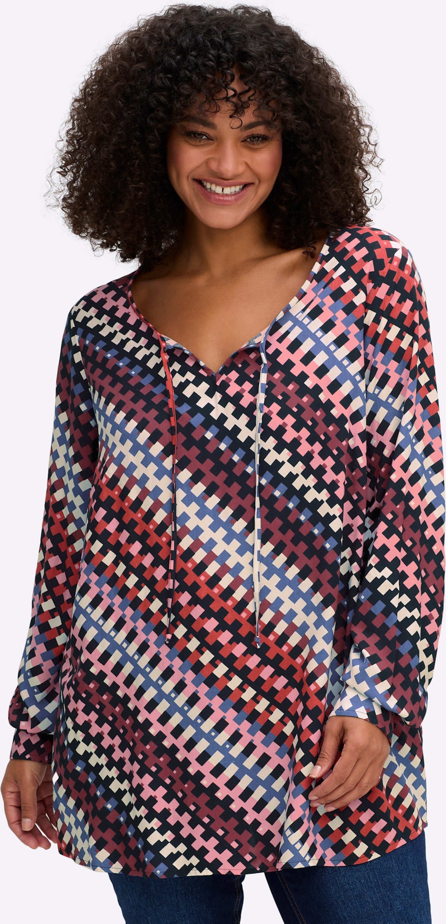 Thumbnail - Sheego Schlupfbluse mit grafischem Muster