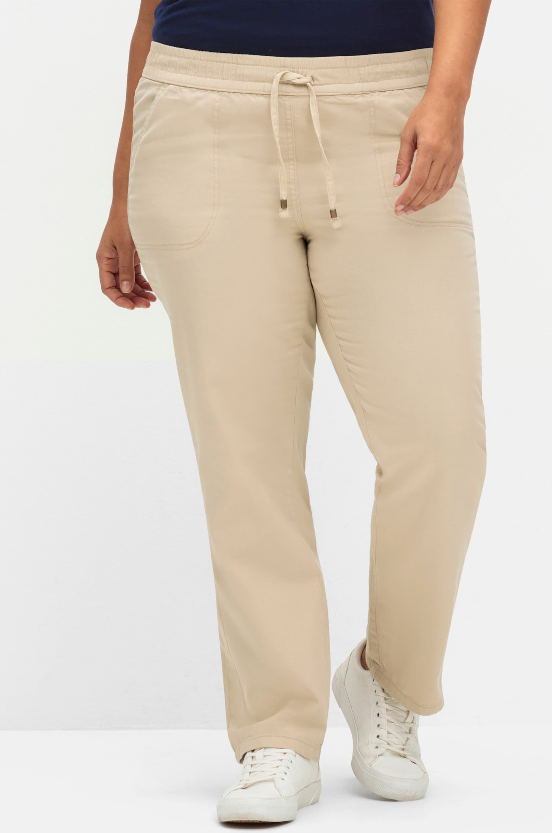 Sheego Schlupfjeans mit gesmoktem Bund