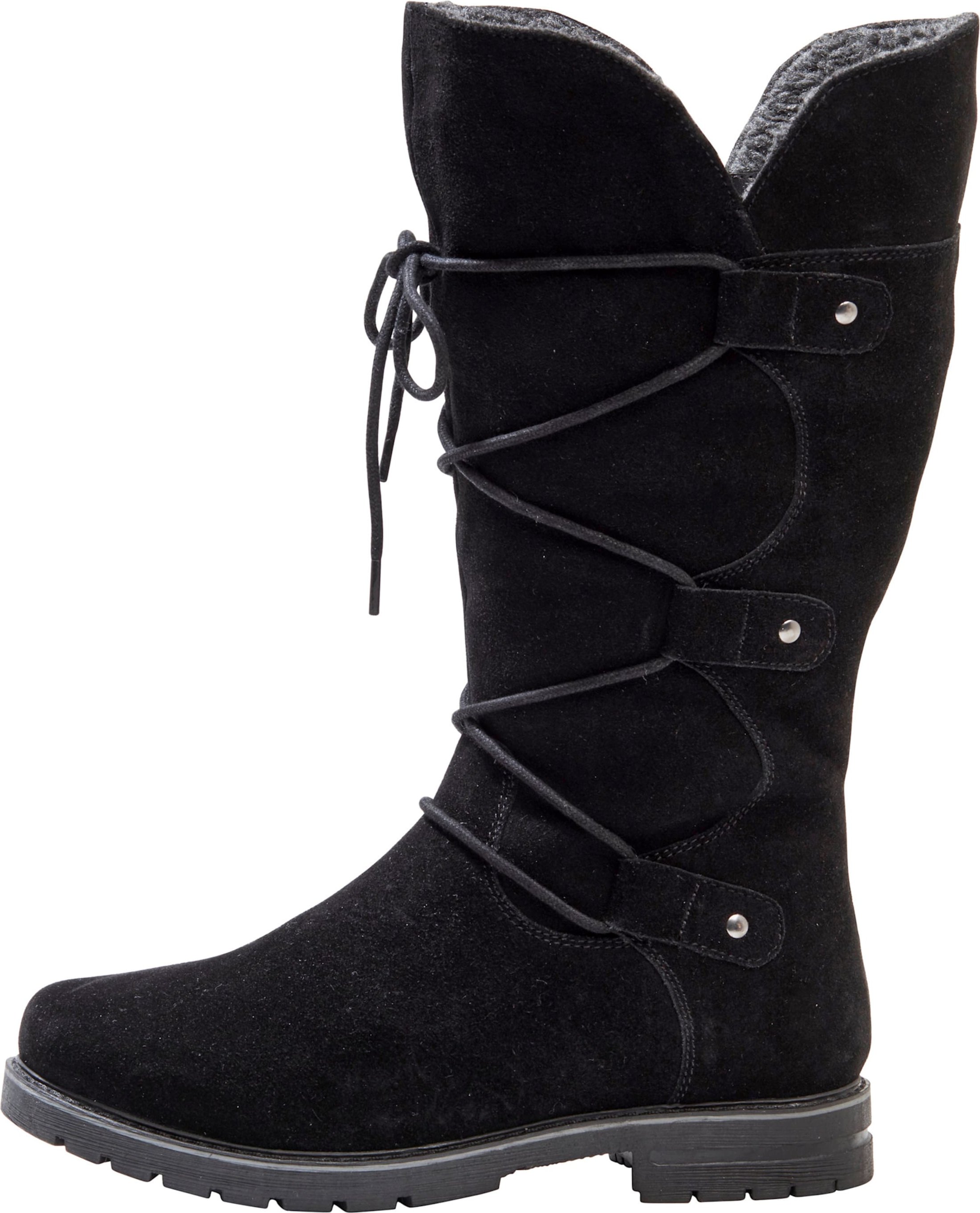 Sheego Weitschaftstiefel aus Leder mit Schnürung