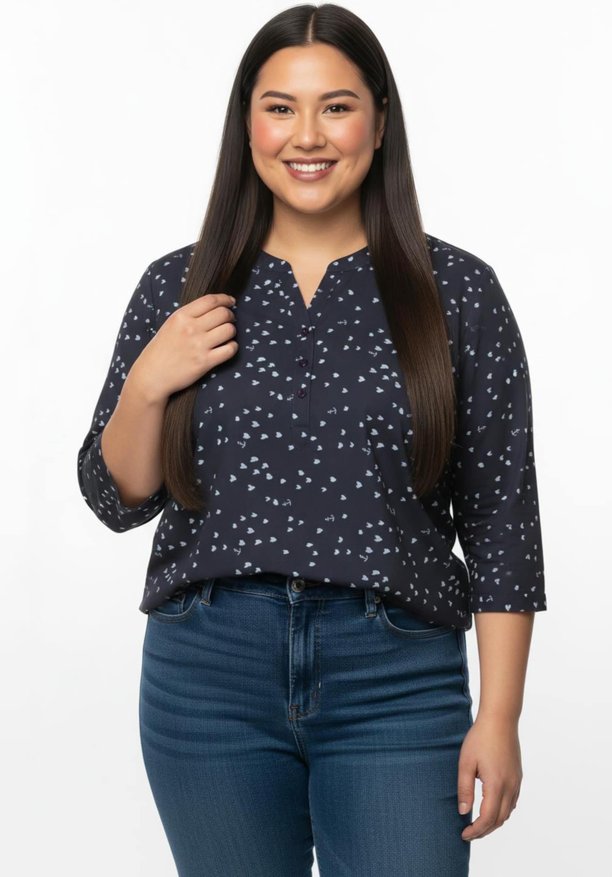 Sheego Schlupfbluse mit 3/4-Ärmeln