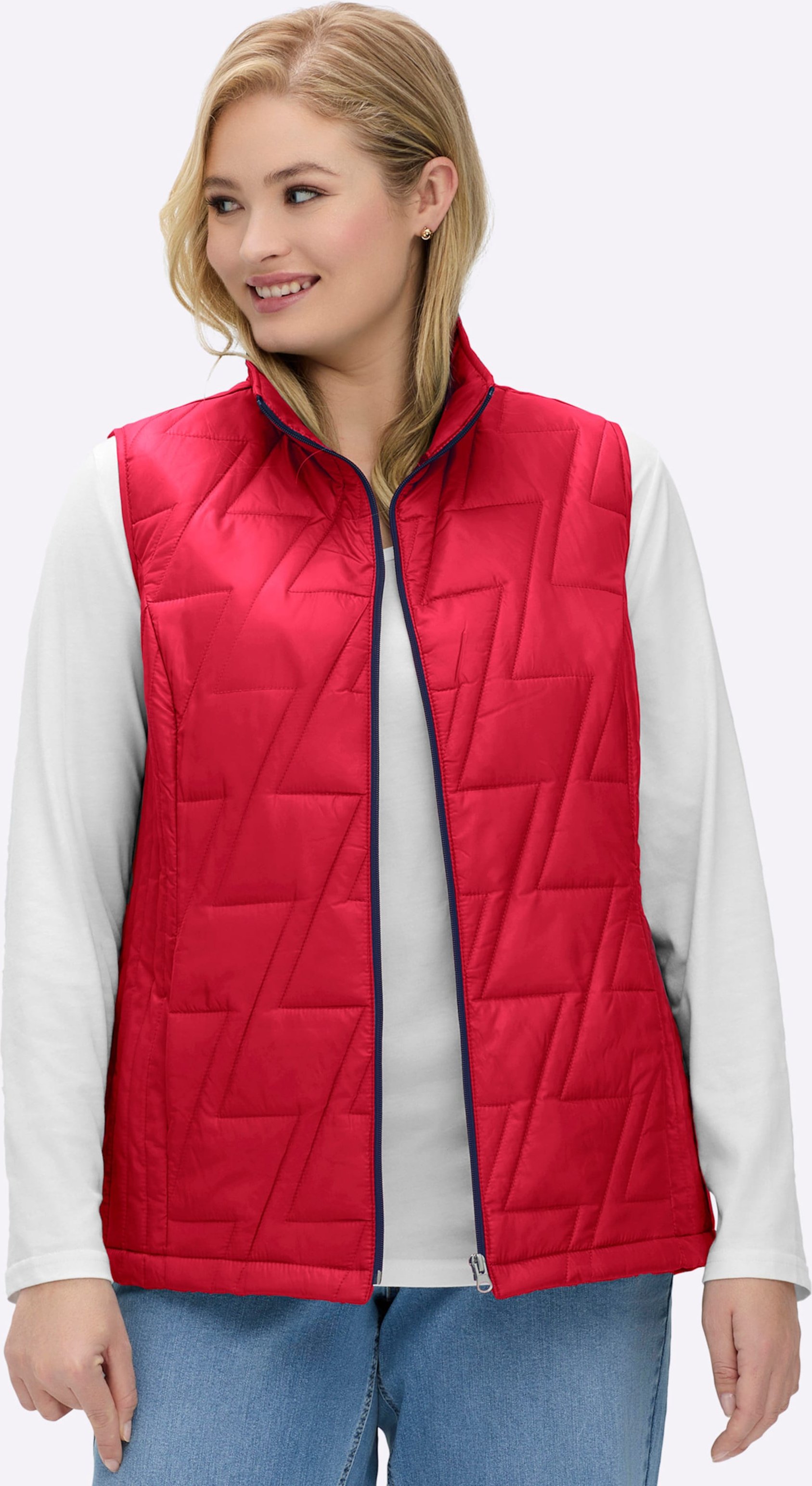 Sheego Steppweste mit kontrastfarbigem Futter