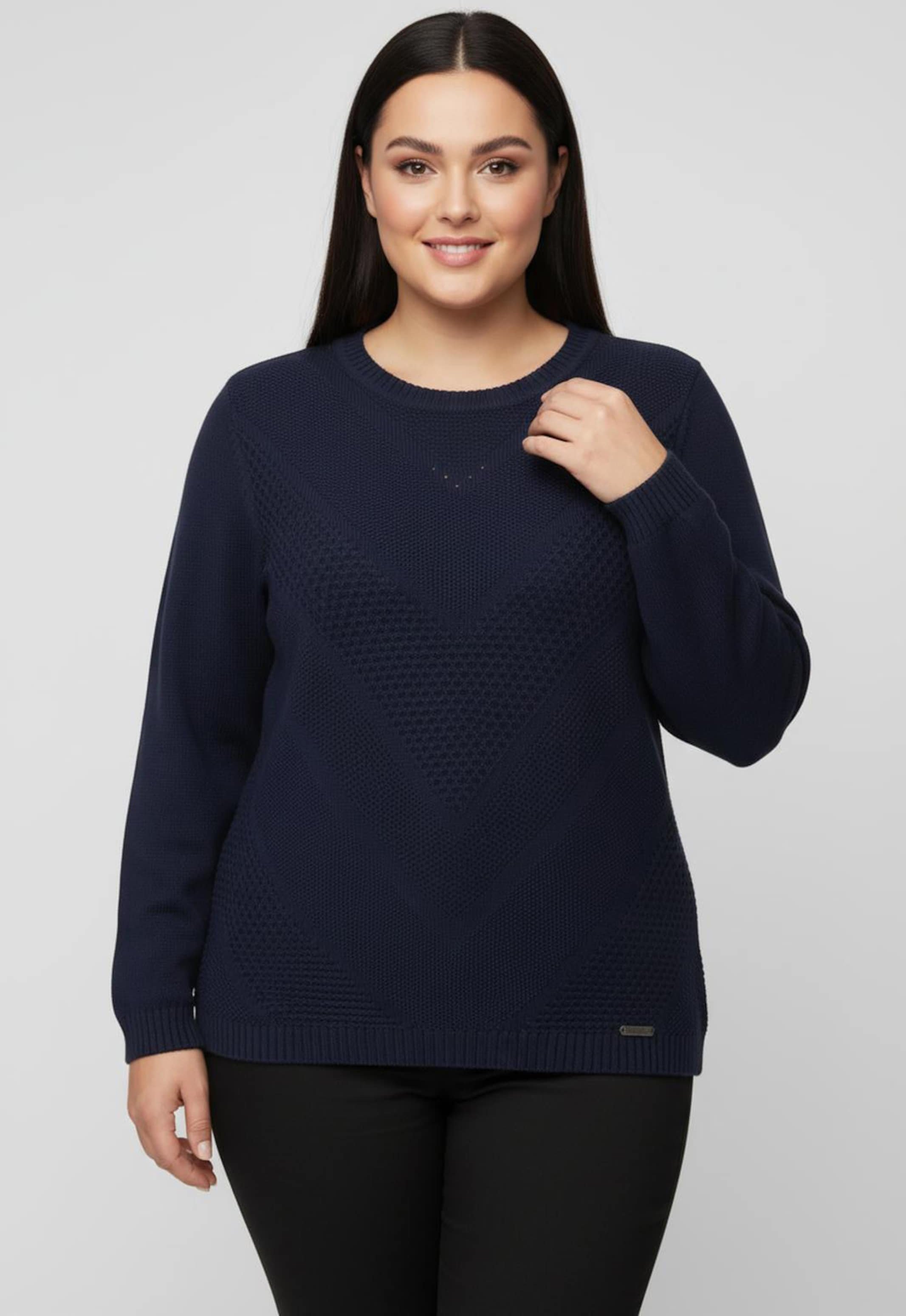 Sheego Langarm-Pullover mit Metallplättchen-Applikationen