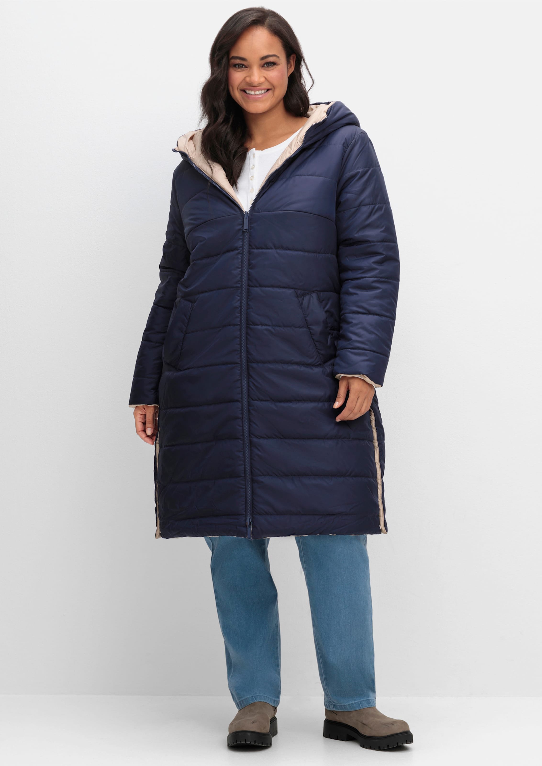 Sheego Steppmantel zum Wenden, wattiert