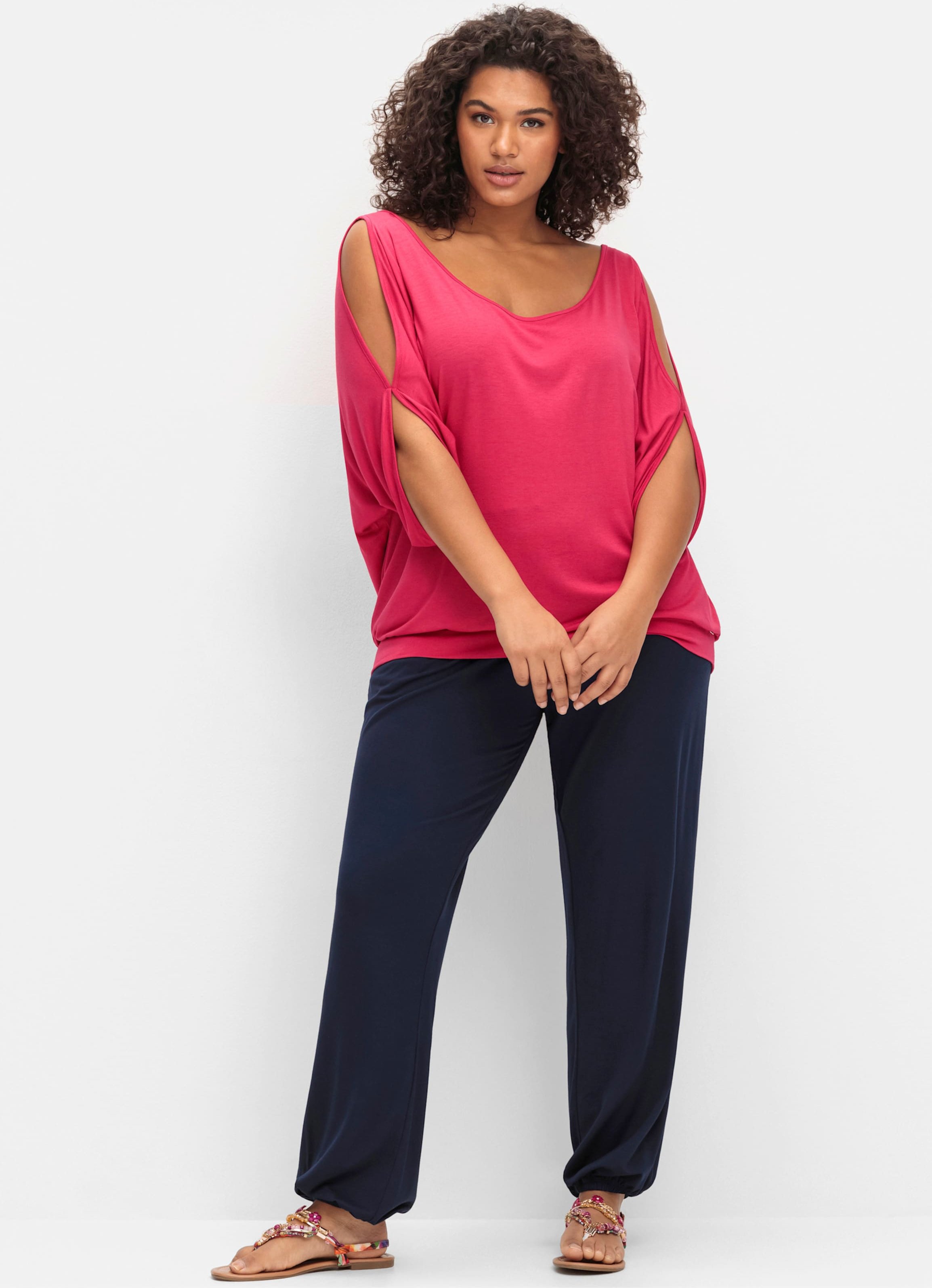 Sheego Jerseyhose mit Saum-Gummibündchen