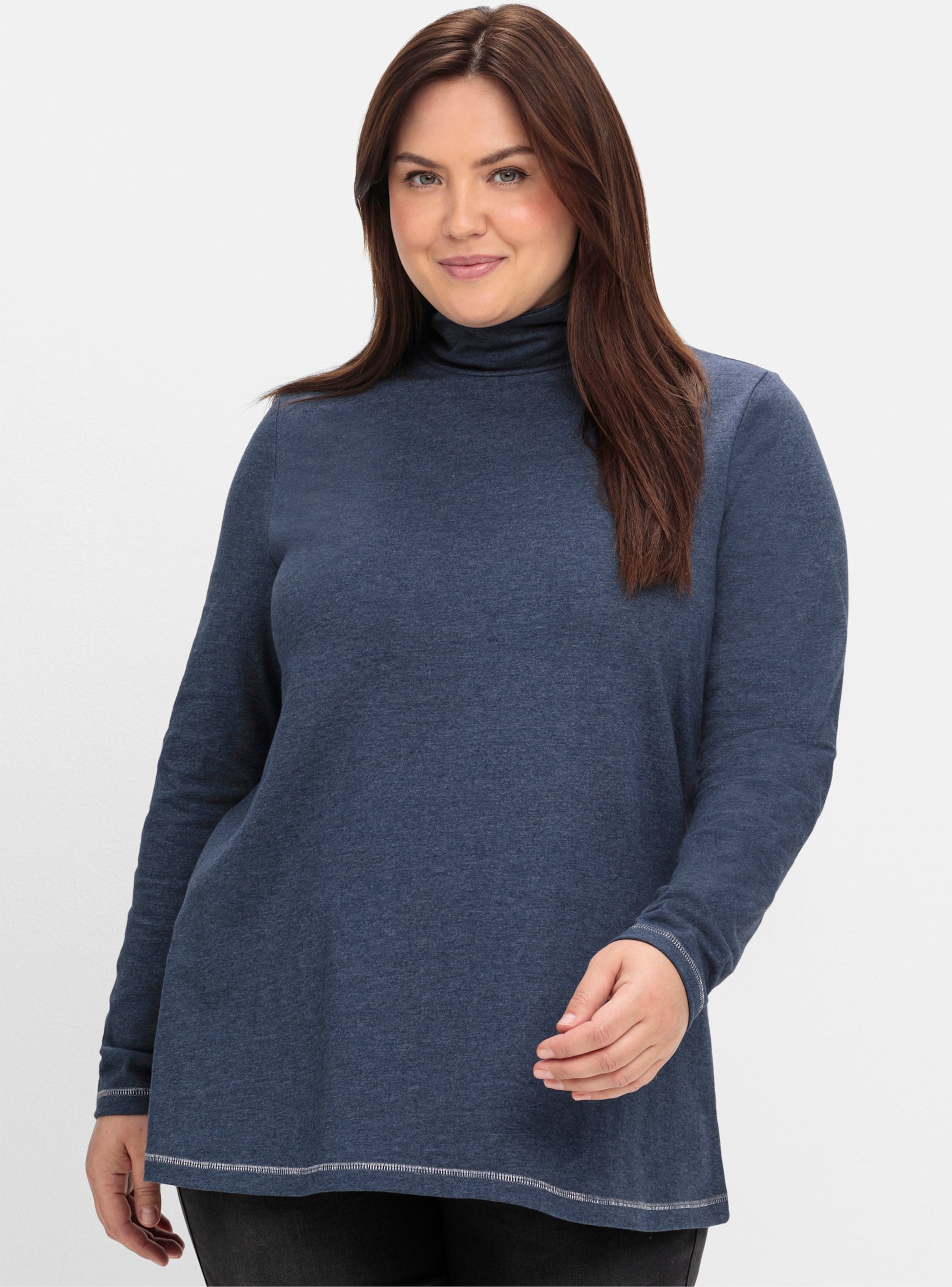 Sheego Langarmshirt in femininer A-Linie