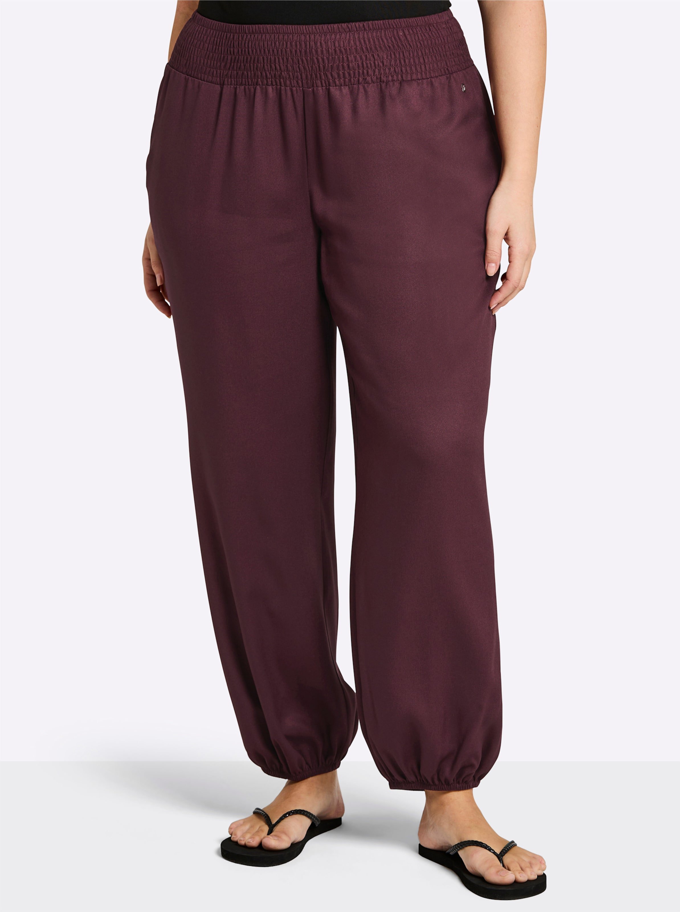 Sheego Schlupfhose mit Smokbund, weite Form