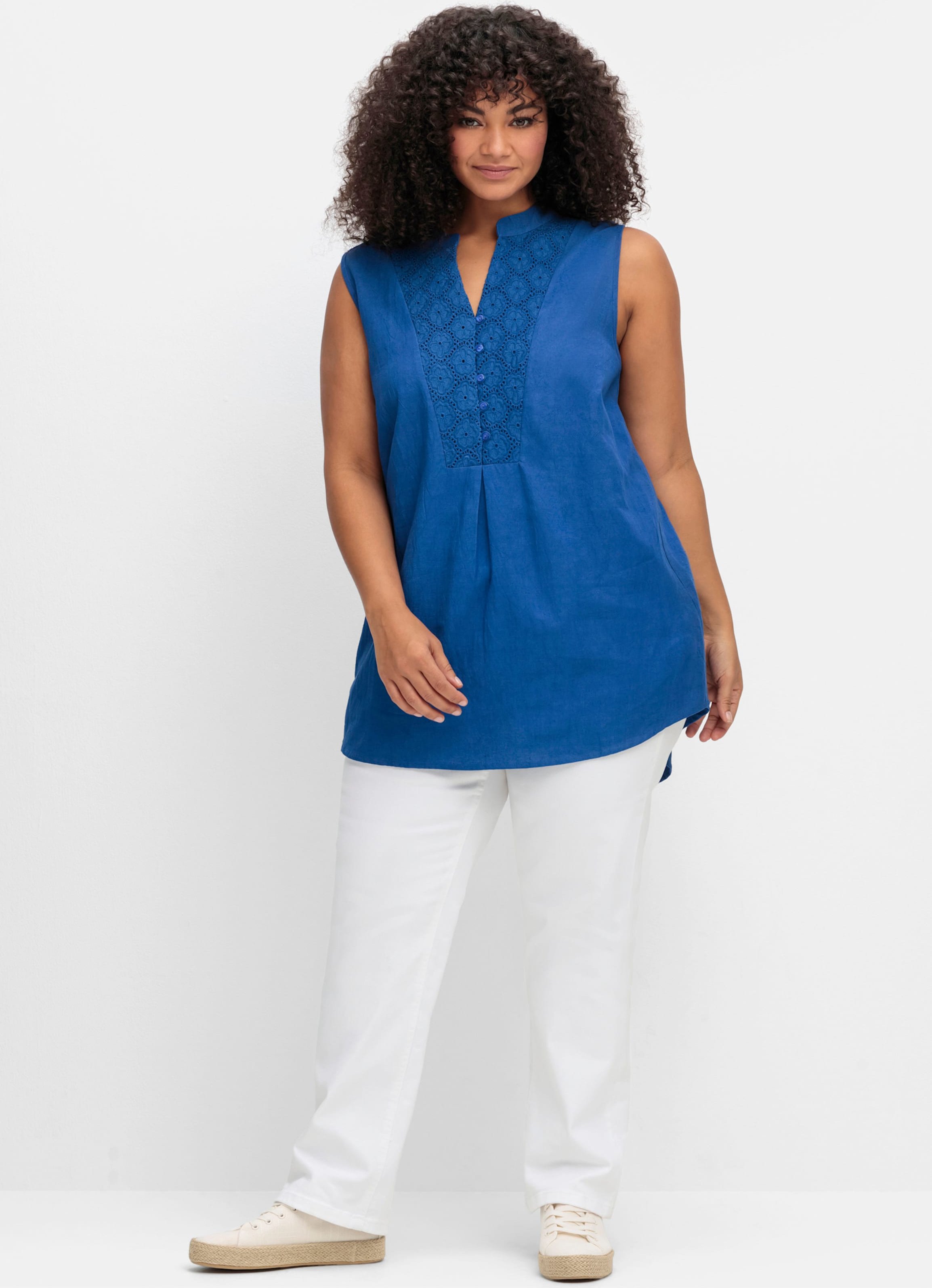 Sheego Blusentop mit Spitzenbesatz