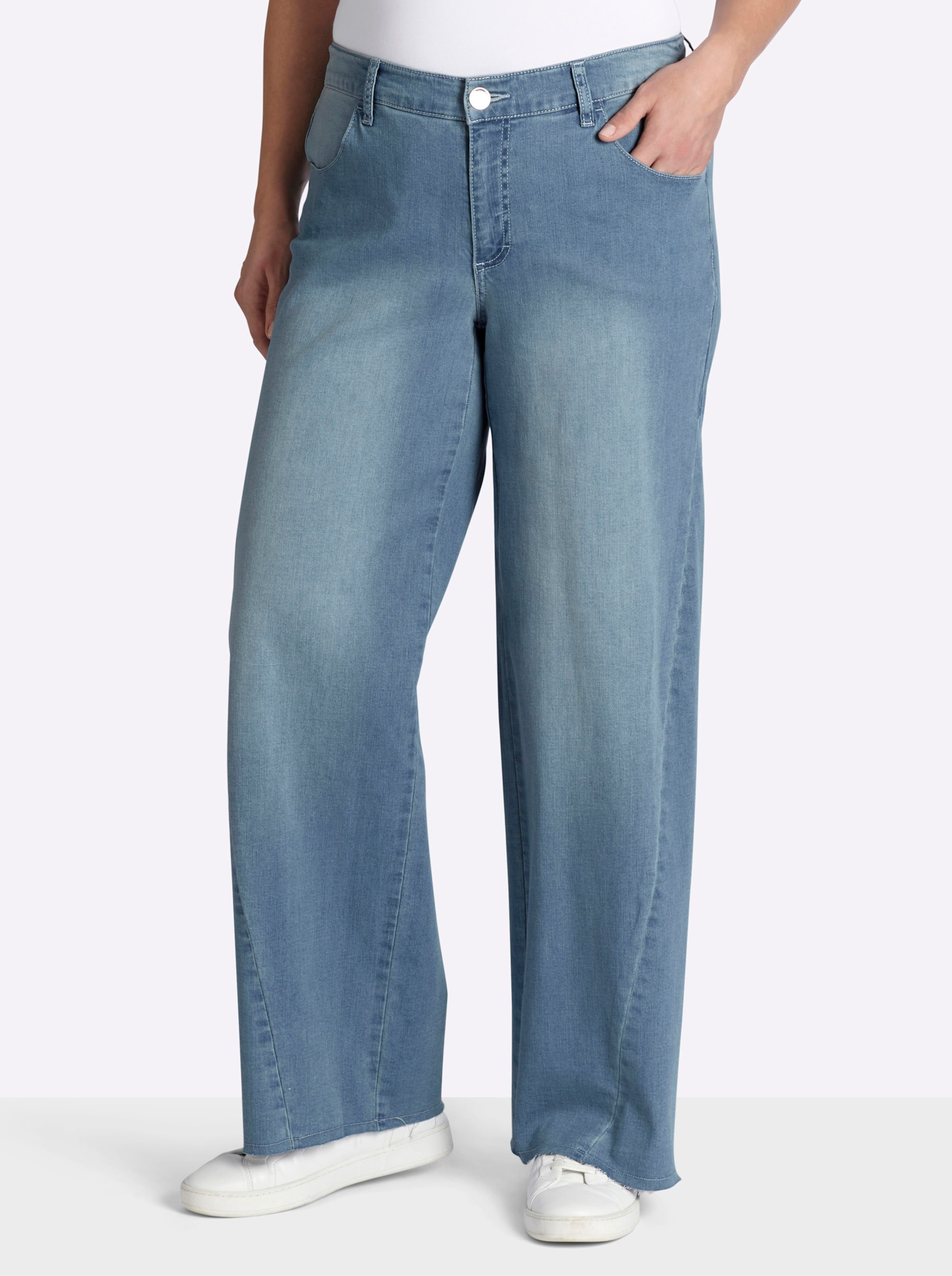 Sheego Jeans mit weitem, ausgestelltem Bein