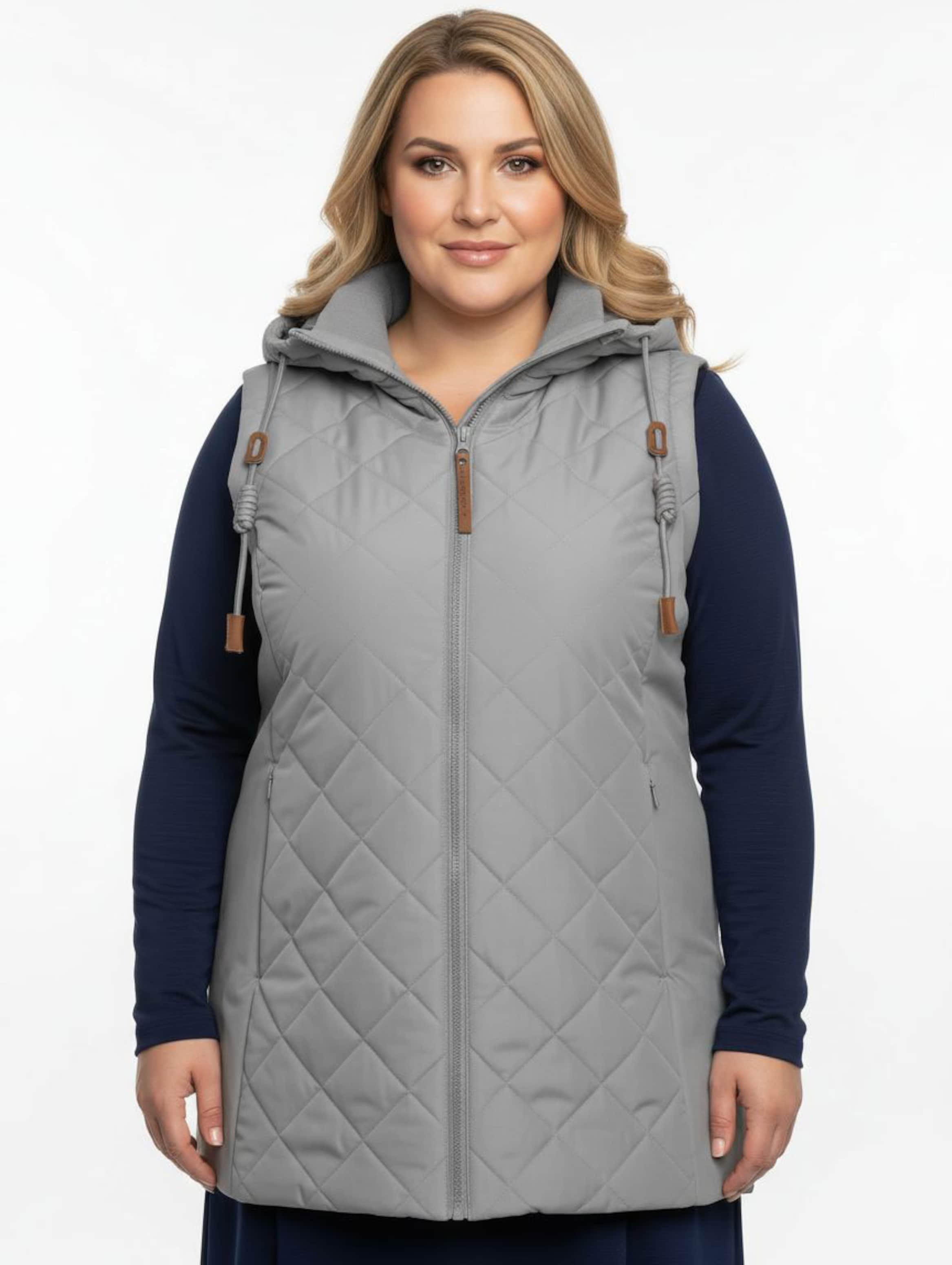 Thumbnail - Sheego Steppweste mit Strickstehkragen, Microfaser