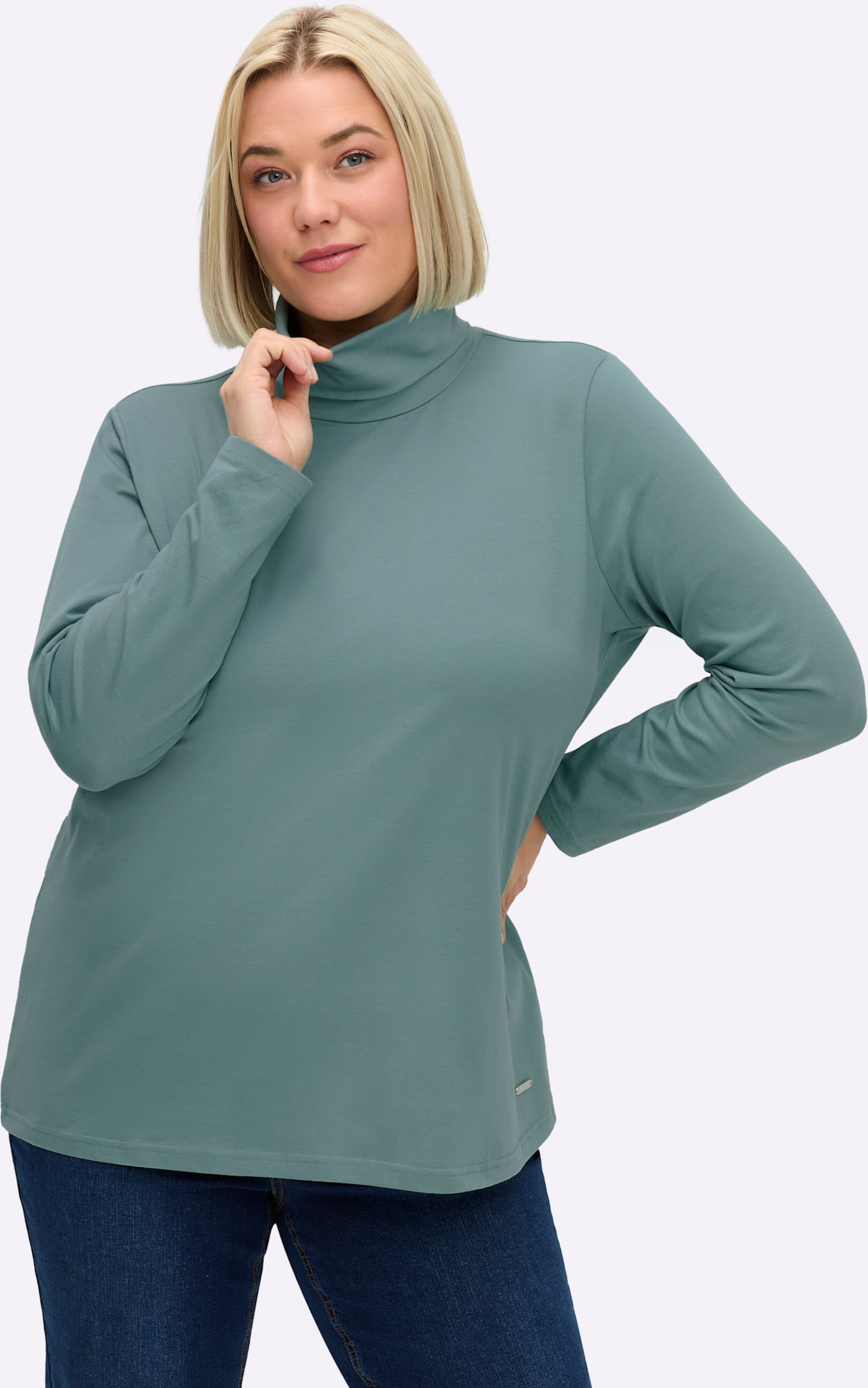 Thumbnail - Sheego Rollkragenshirt mit langen Ärmeln