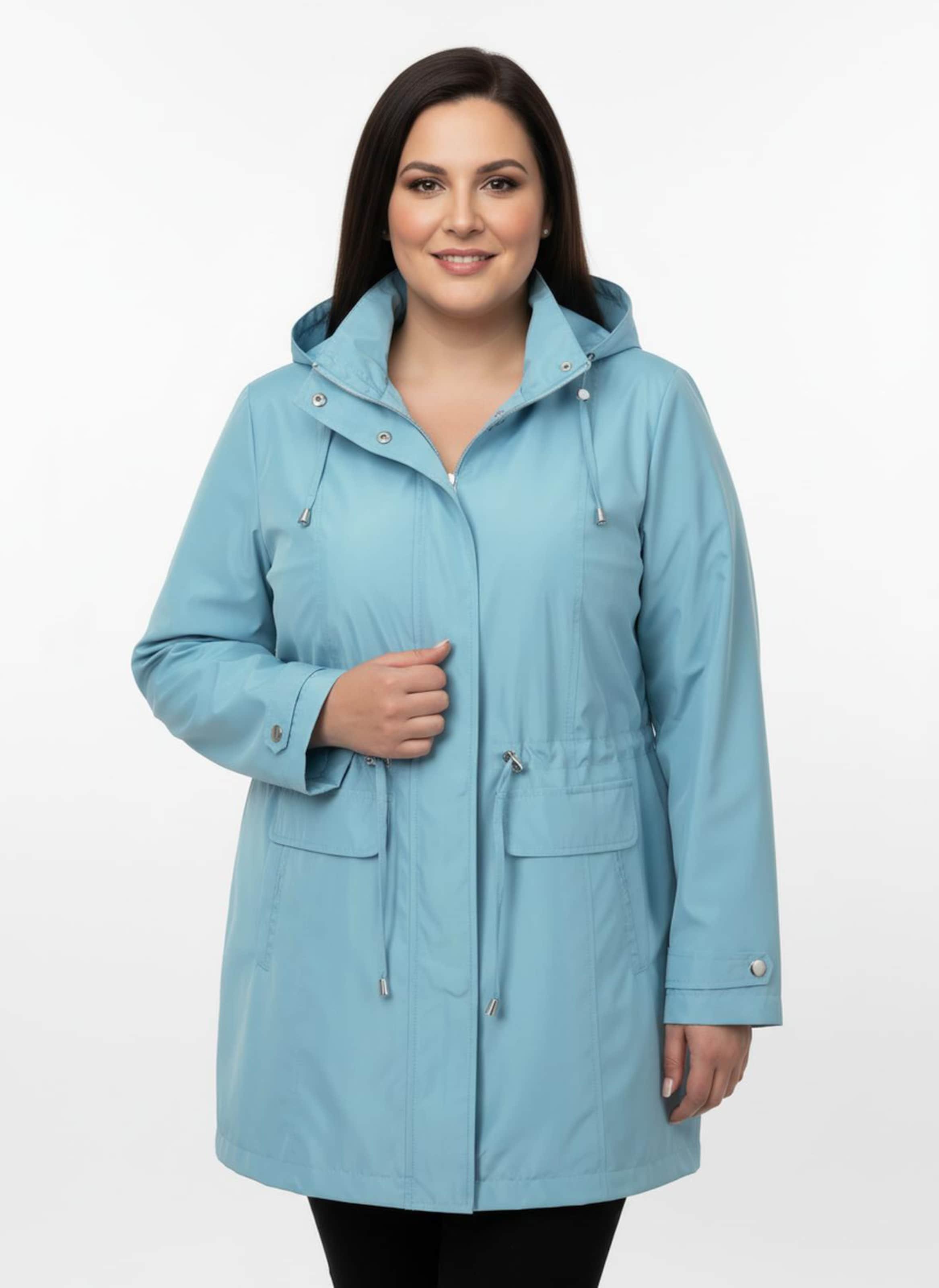Sheego Jacke mit regulierbarer Kapuze und Taille