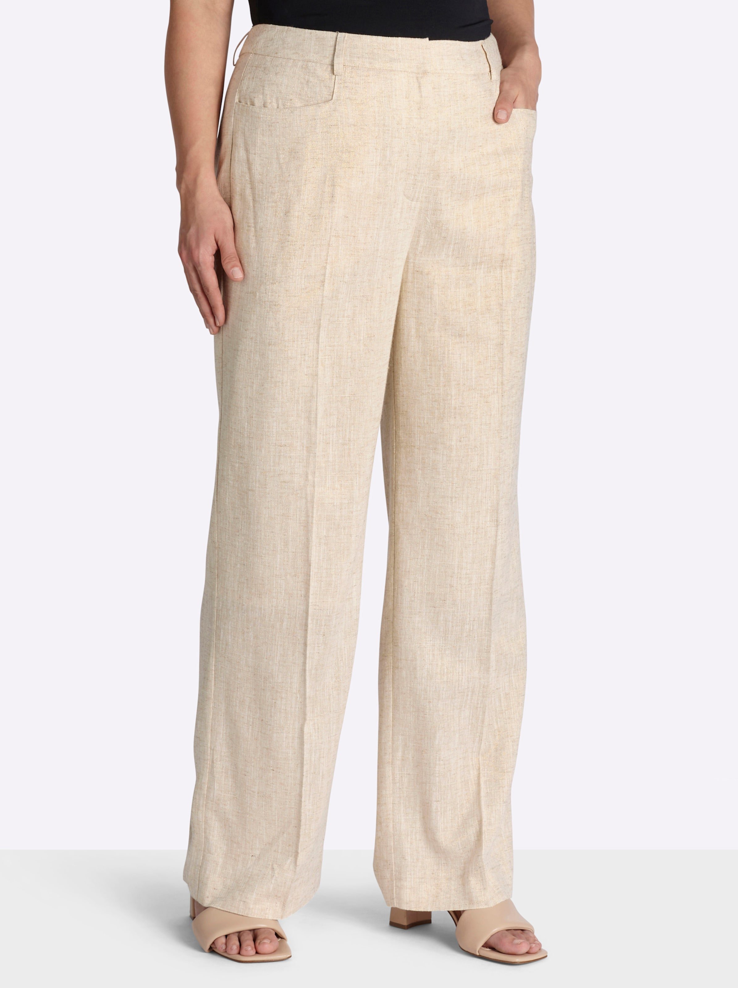 Sheego Leinenhose mit Lurexfaden